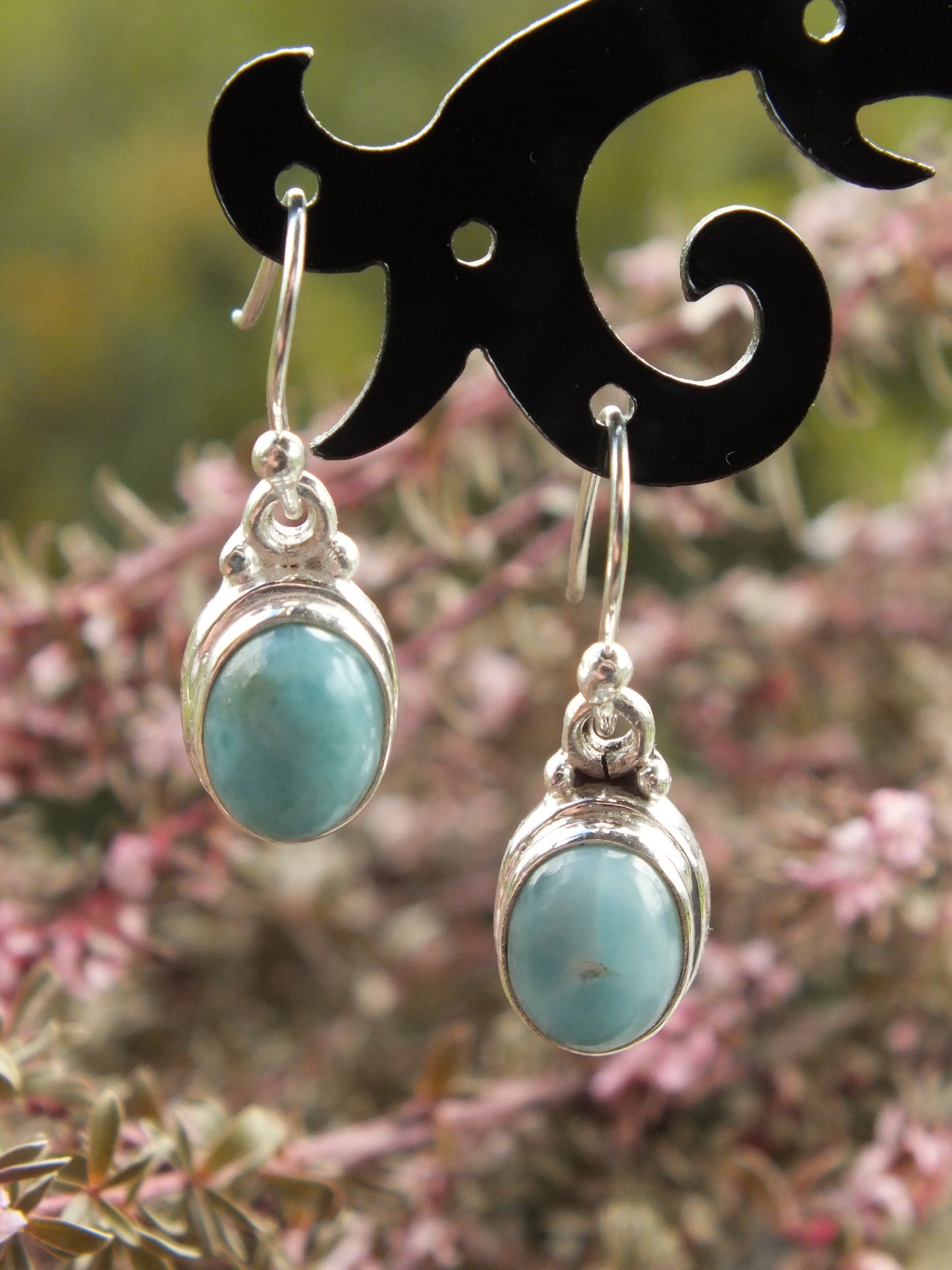 Sterling Silver Larimar Earrings
