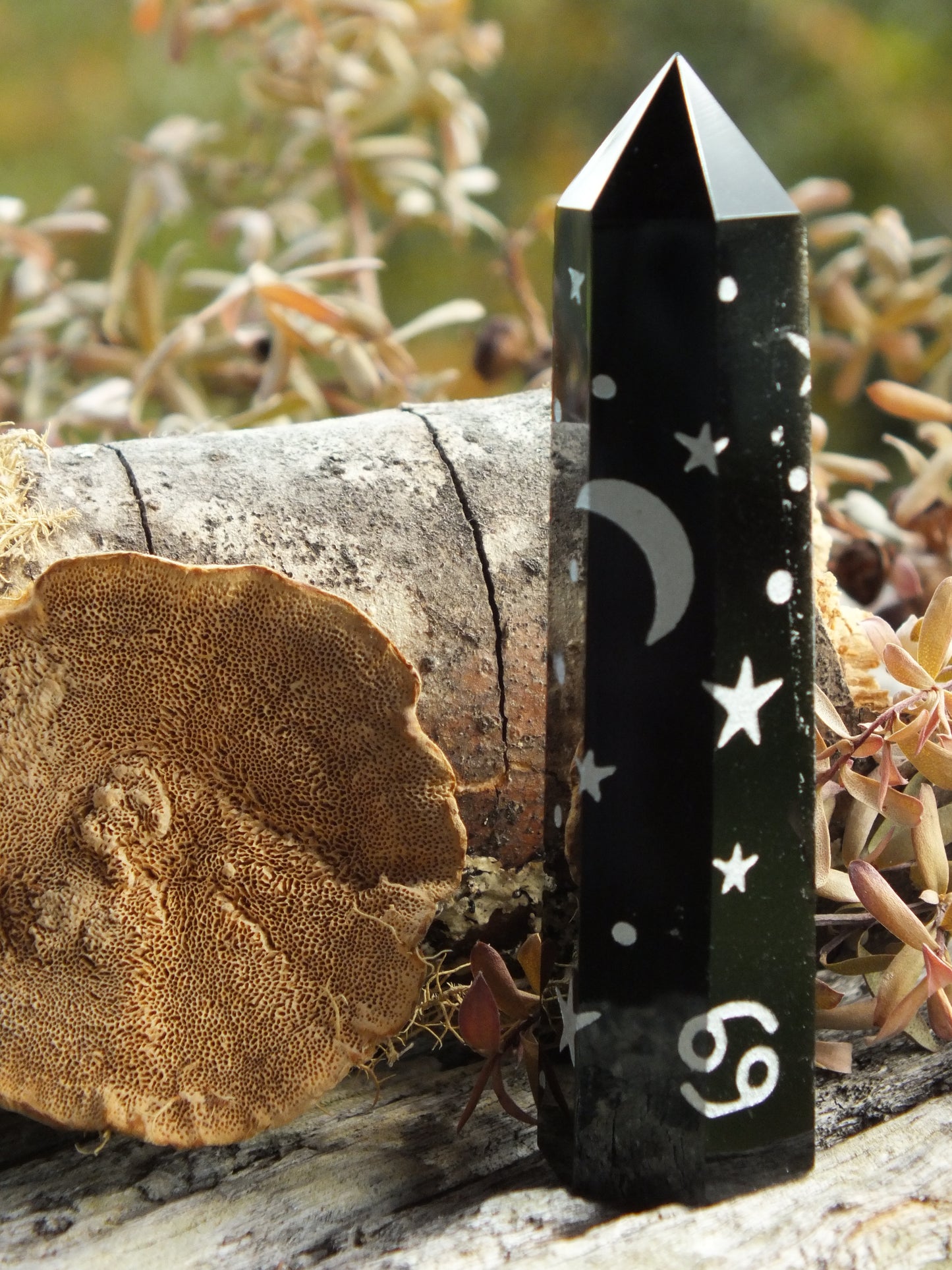 Carved Obsidian Cancer Tower