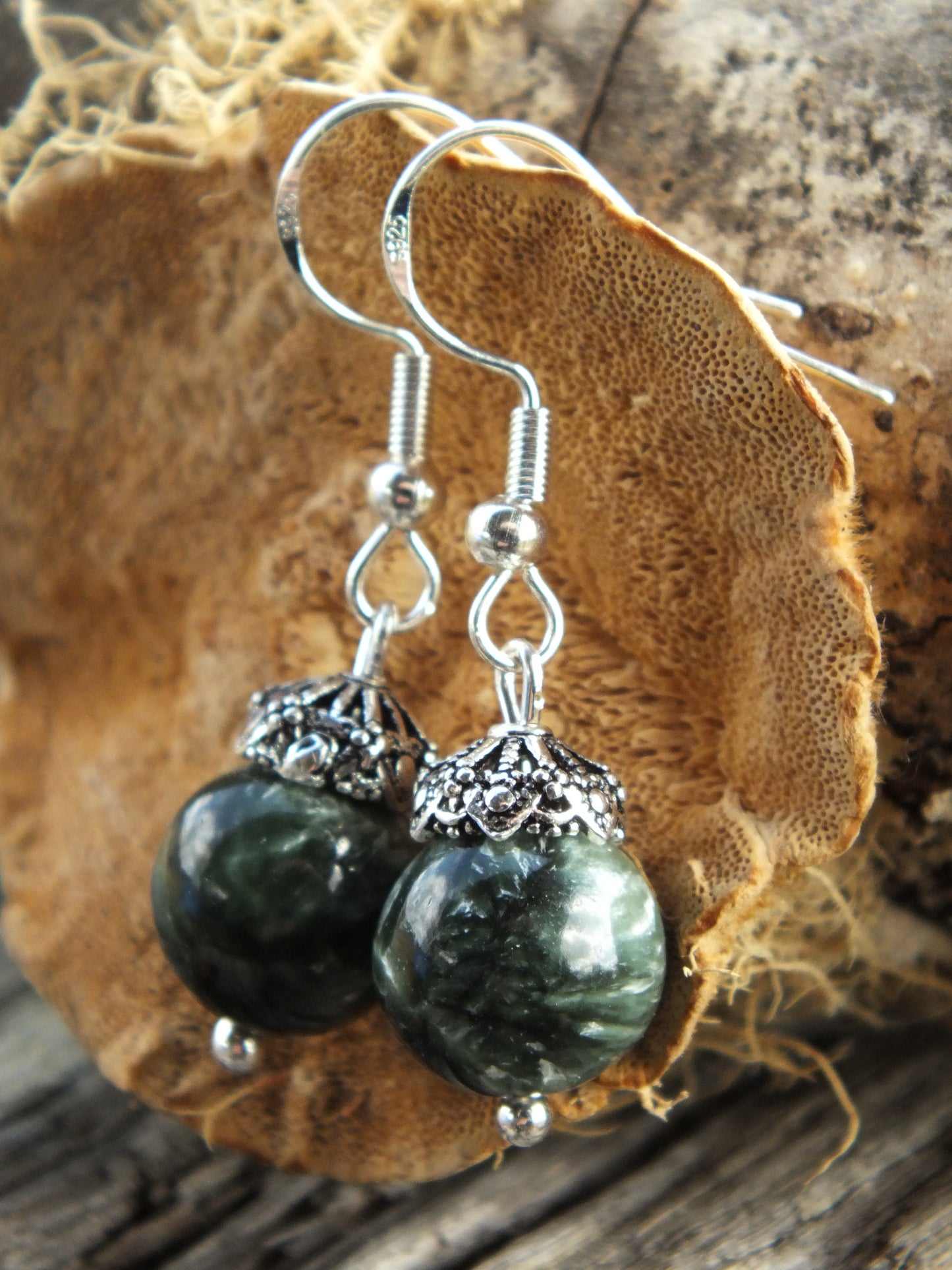 Sterling Silver Seraphinite Earrings