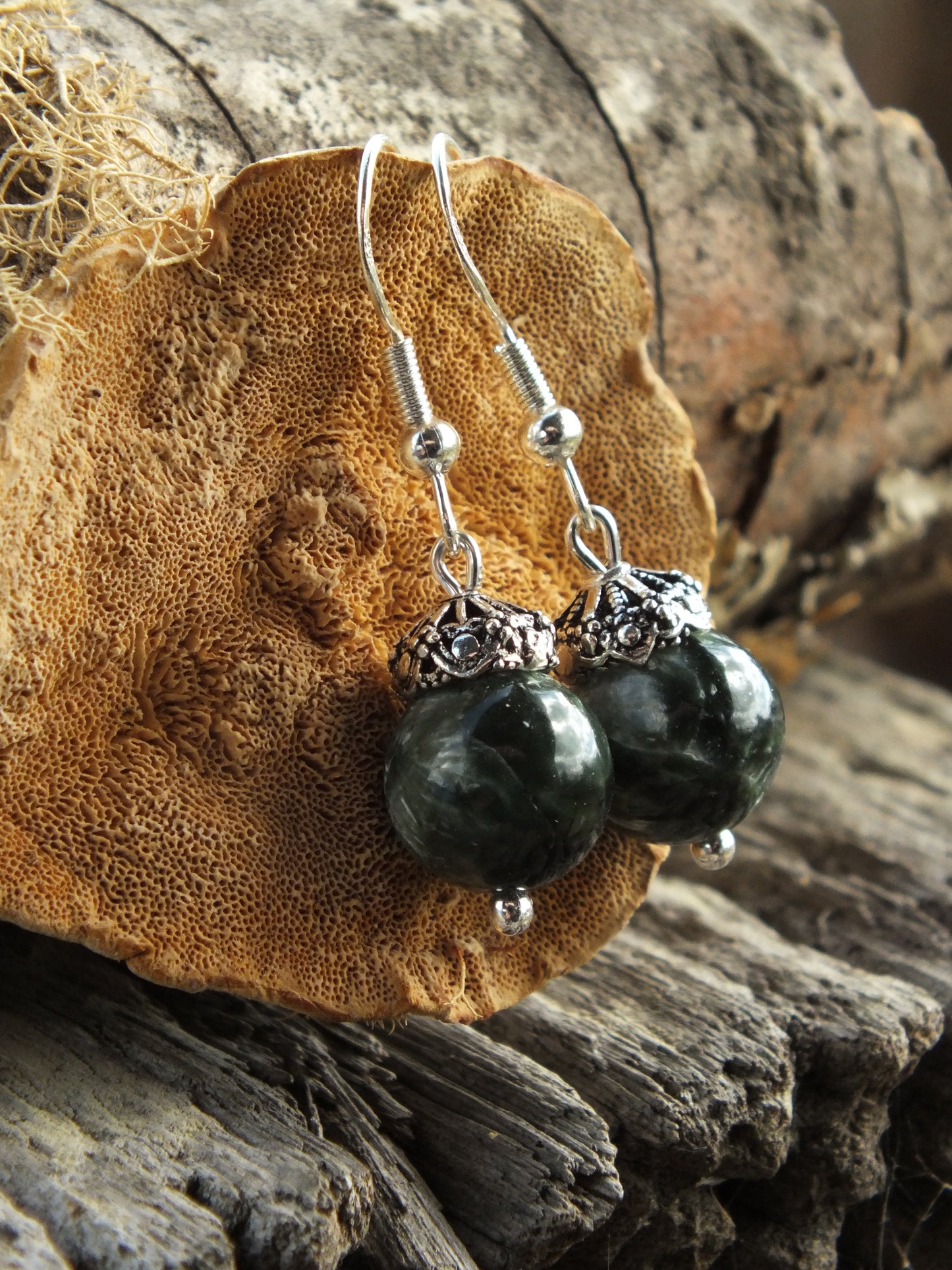 Sterling Silver Seraphinite Earrings