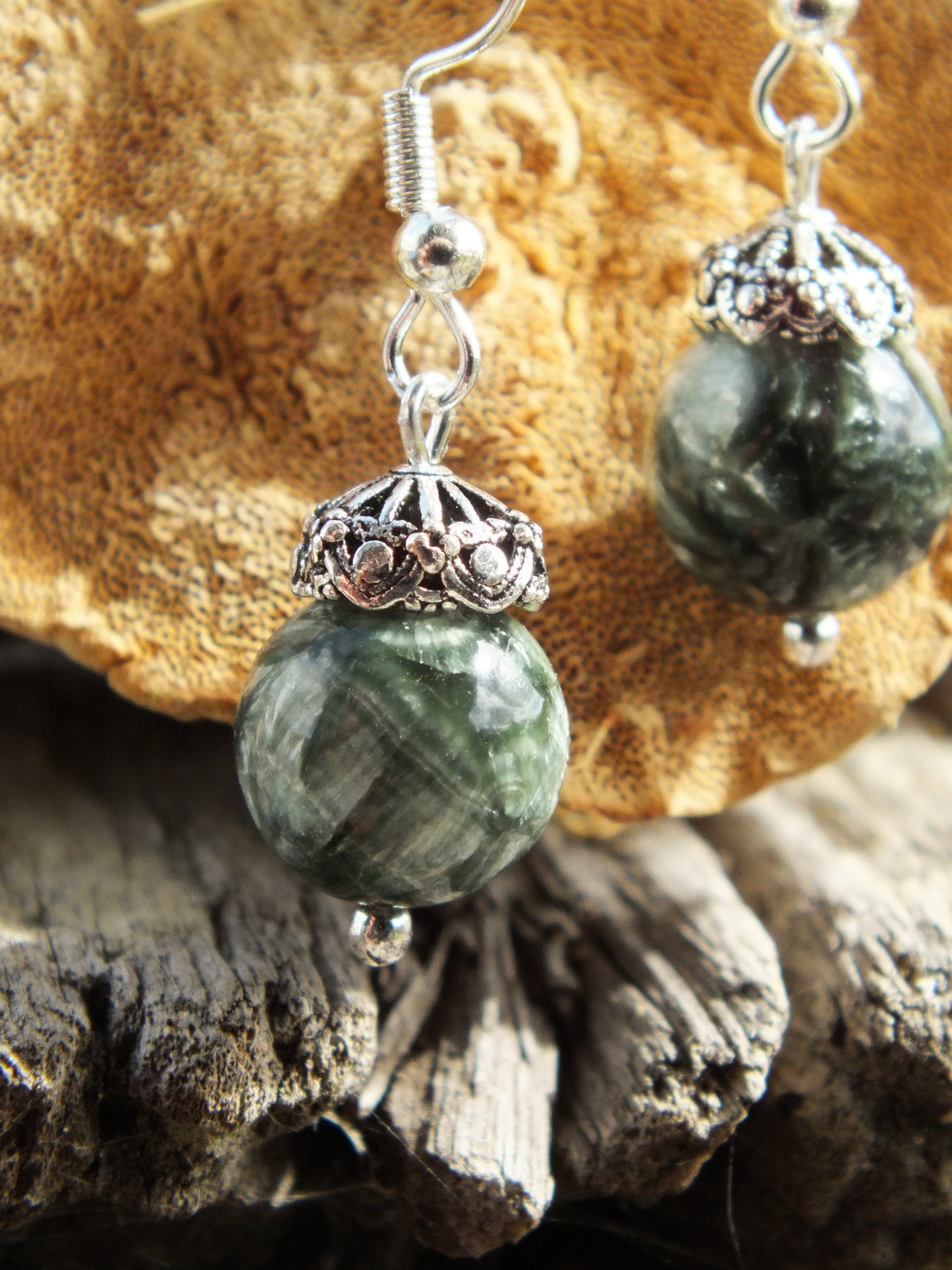 Sterling Silver Seraphinite Earrings