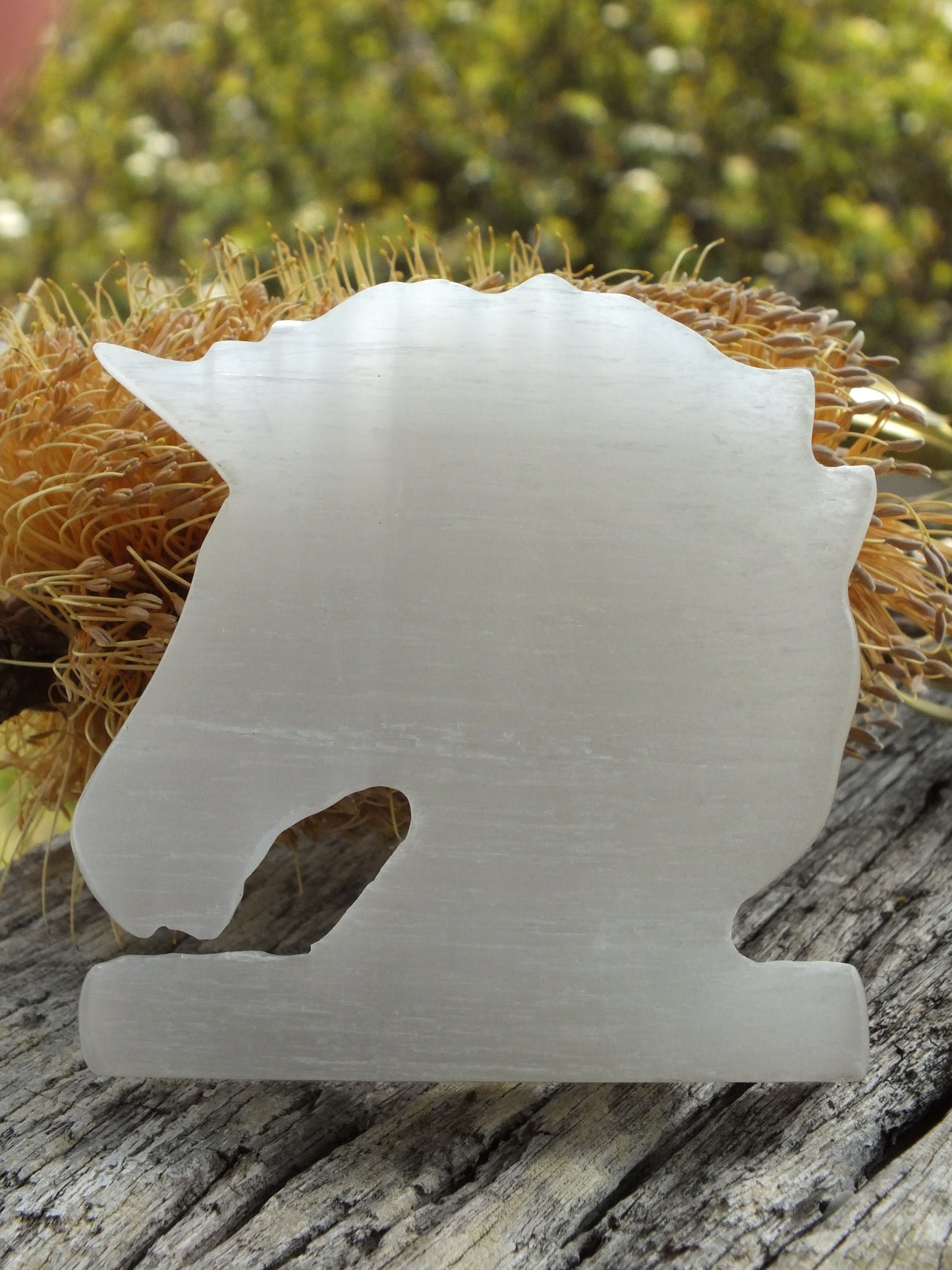 Carved Selenite Unicorn Head
