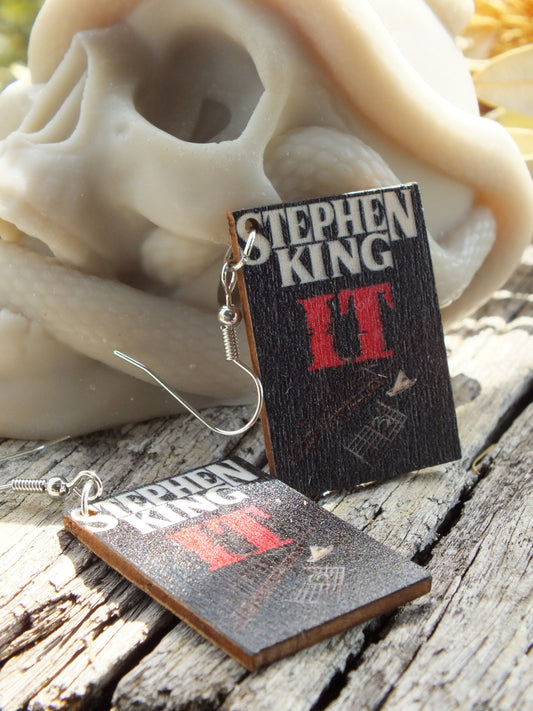 Stephen King's IT Wooden Book Cover Earrings