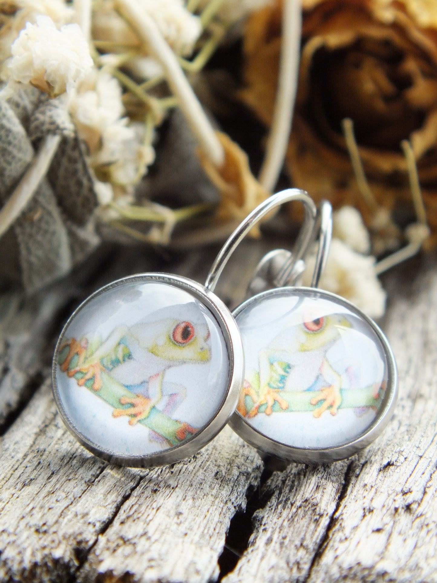 Frog Cabochon Earrings