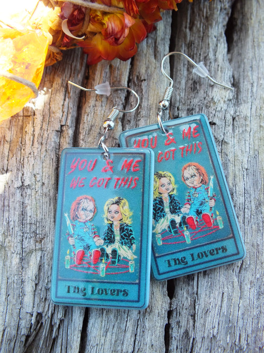 The Horror Arcana Earrings - The Lovers (Chucky & Tiffany)