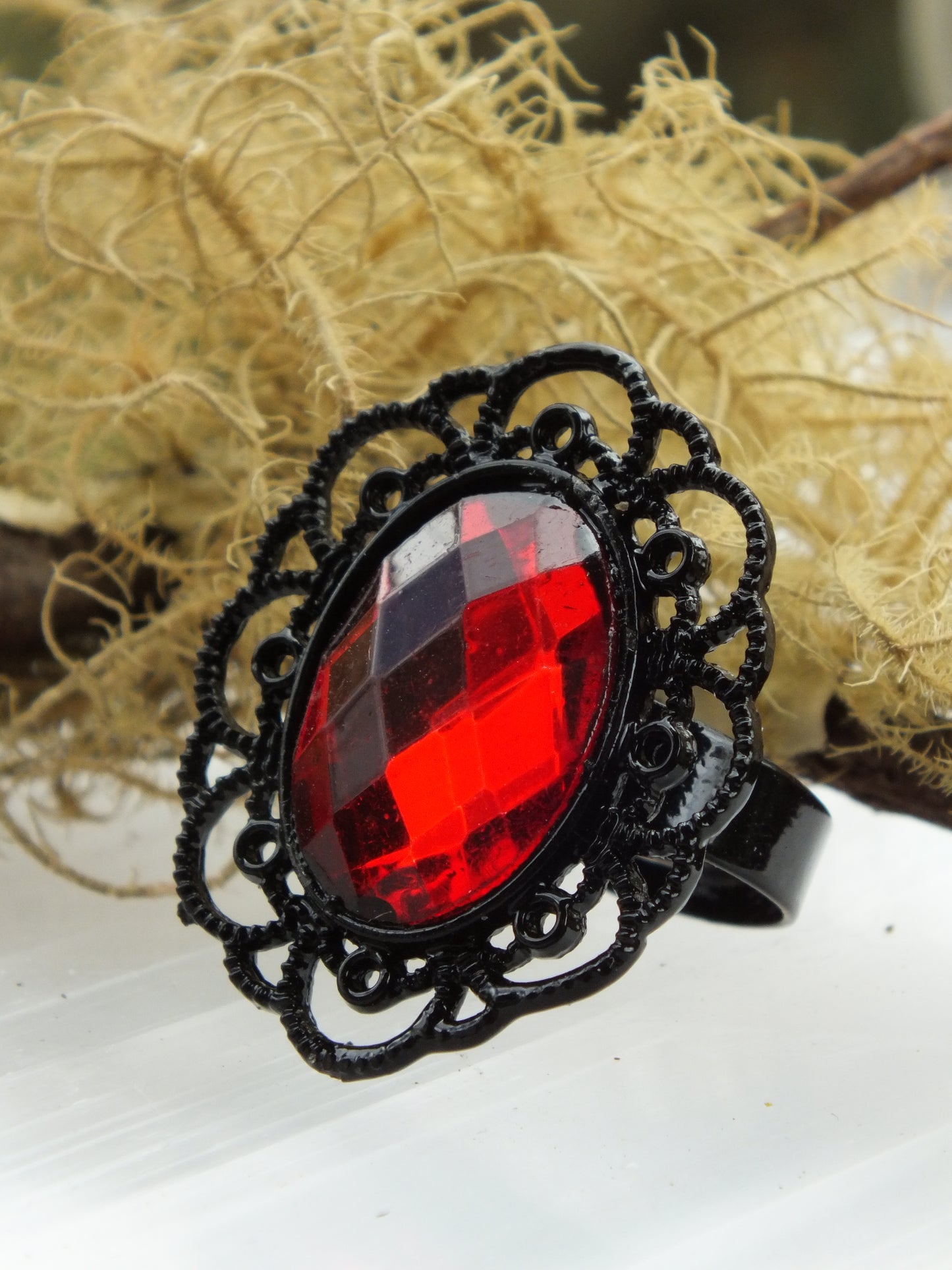 Blood Red Gothic Costume Ring