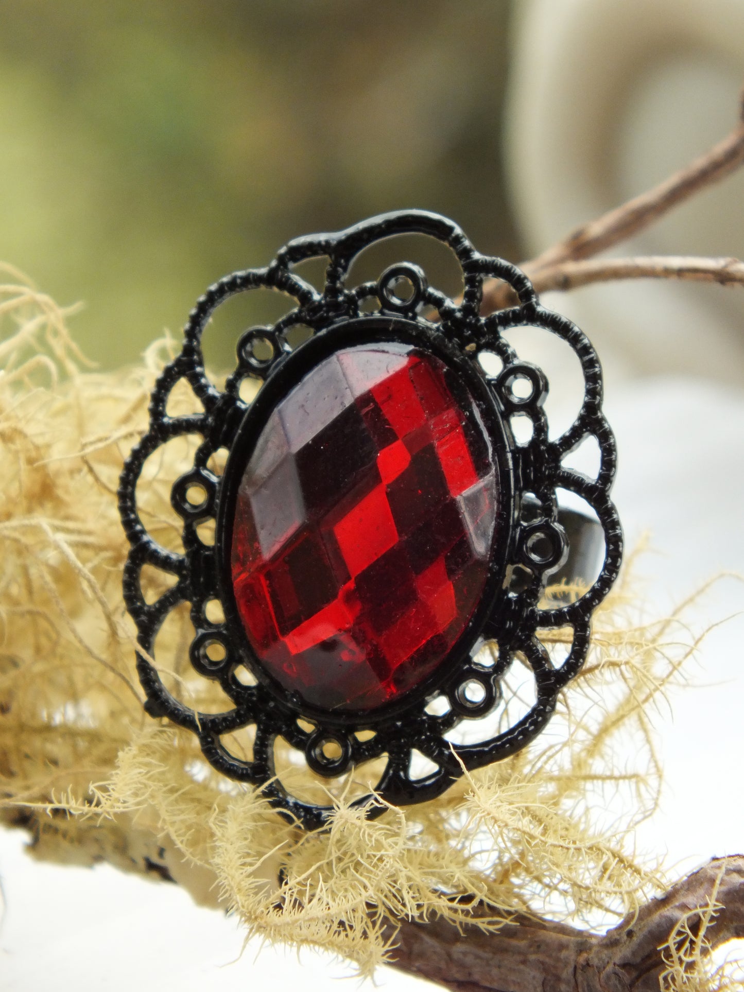 Blood Red Gothic Costume Ring