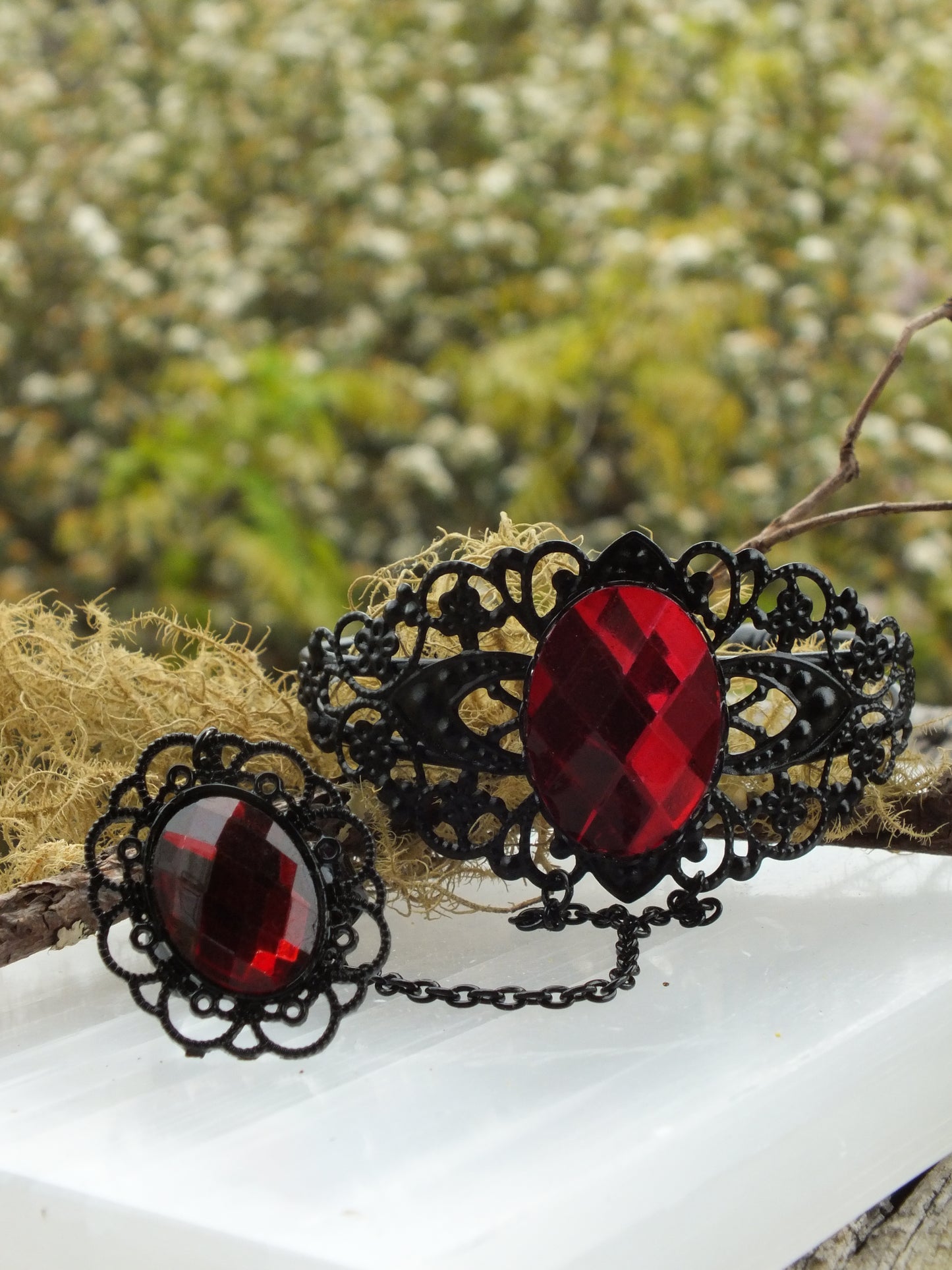 Blood Red Gothic Costume Ring