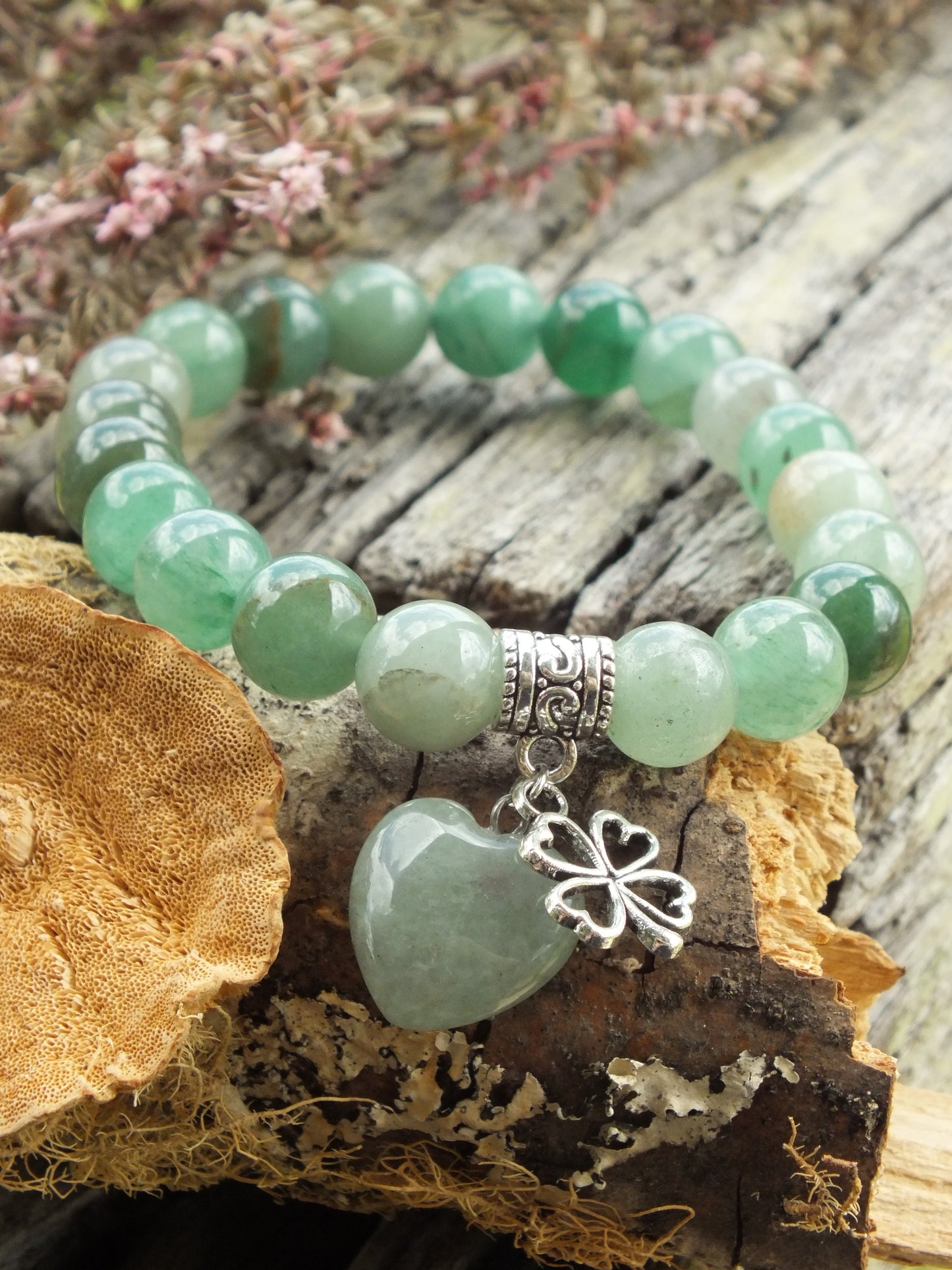 Good Luck Four Leaf Clover & Green Aventurine Bracelet