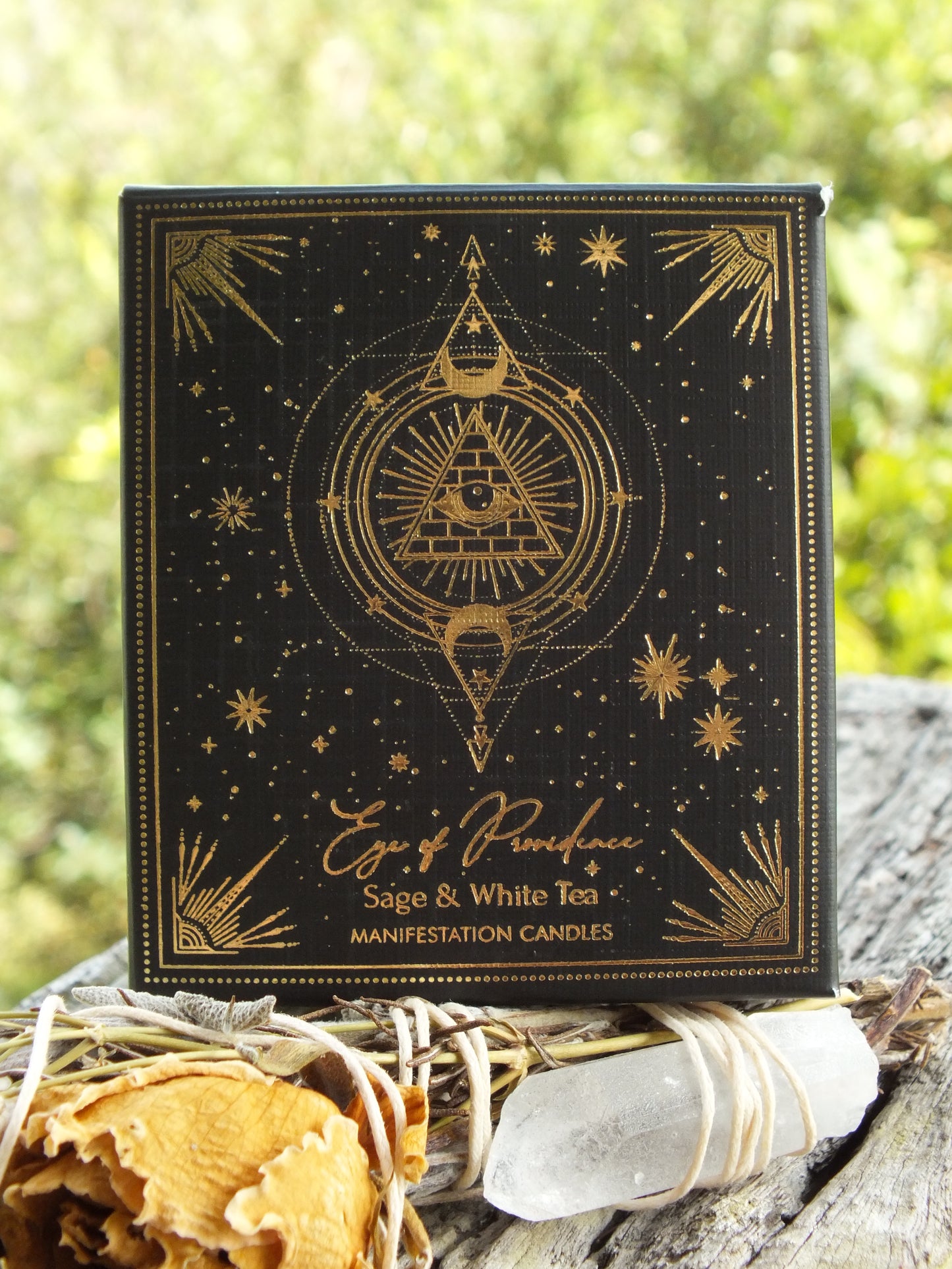 Esoteric Manifestation Candles -Eye of Providence- Sage & White Tea