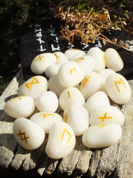 White Quartz Rune Stones