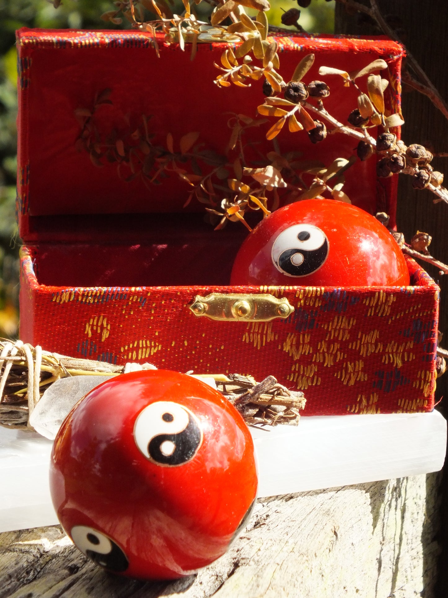 Yin Yang Baoding Balls (Red)