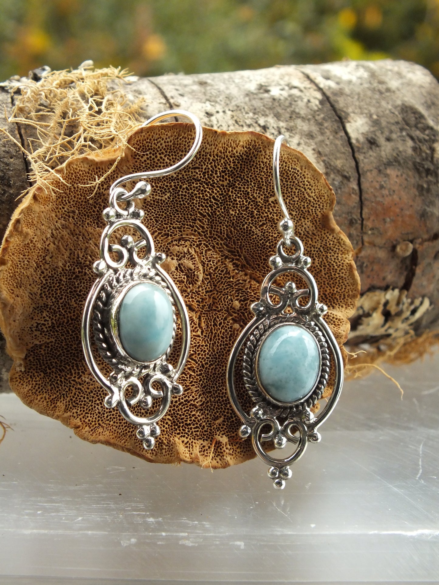 Sterling Silver Larimar Earrings