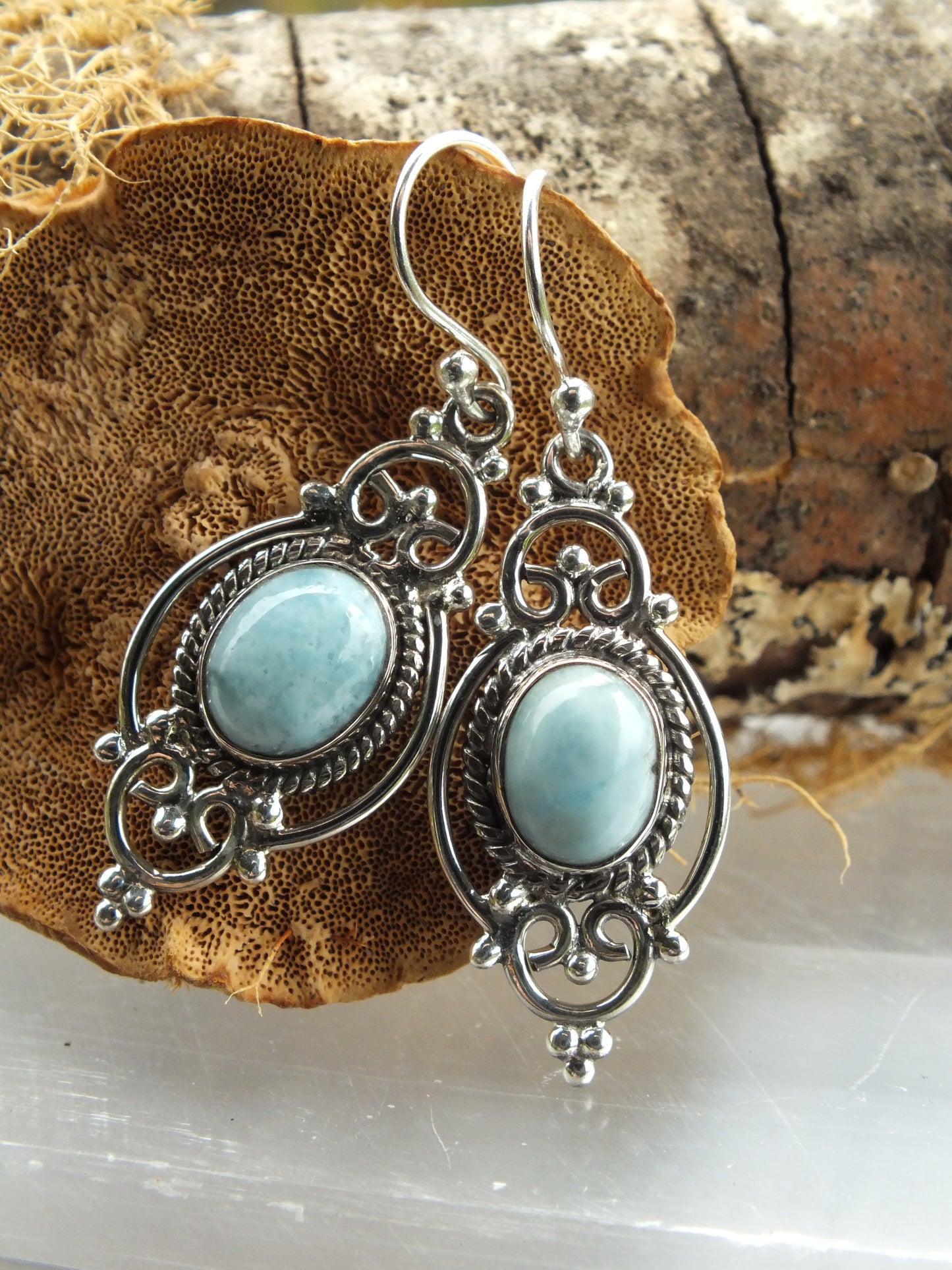 Sterling Silver Larimar Earrings