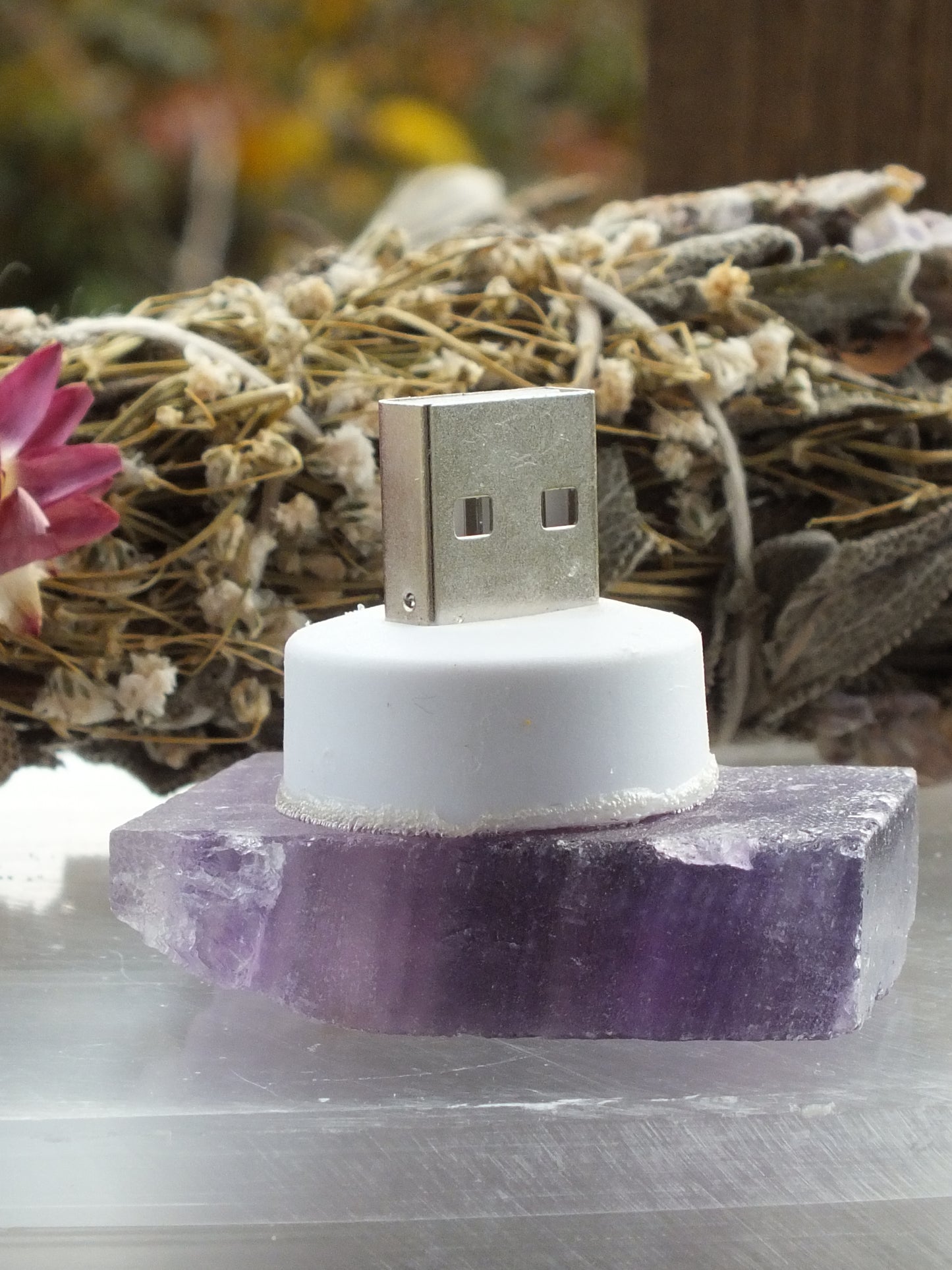 USB Crystal Light - Purple Fluorite