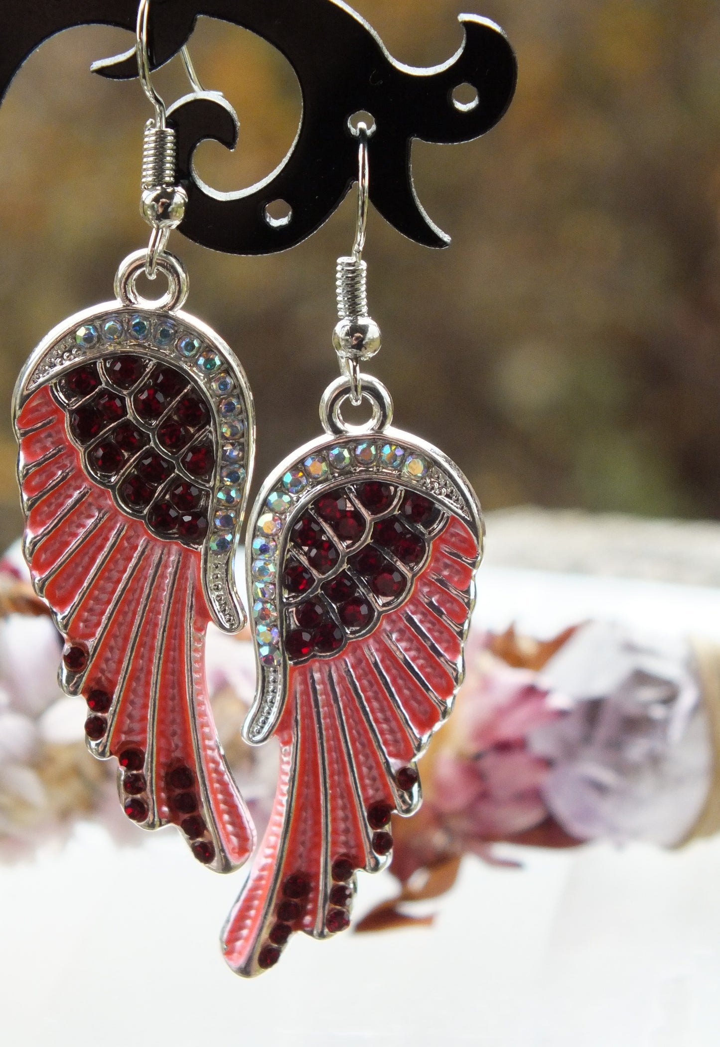 Pink Angel Wing Earrings