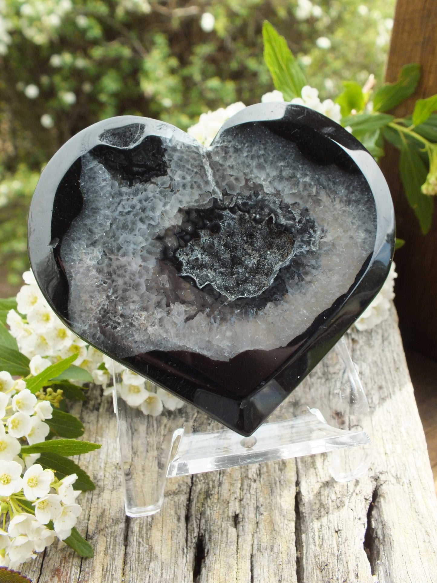 Black Agate Heart