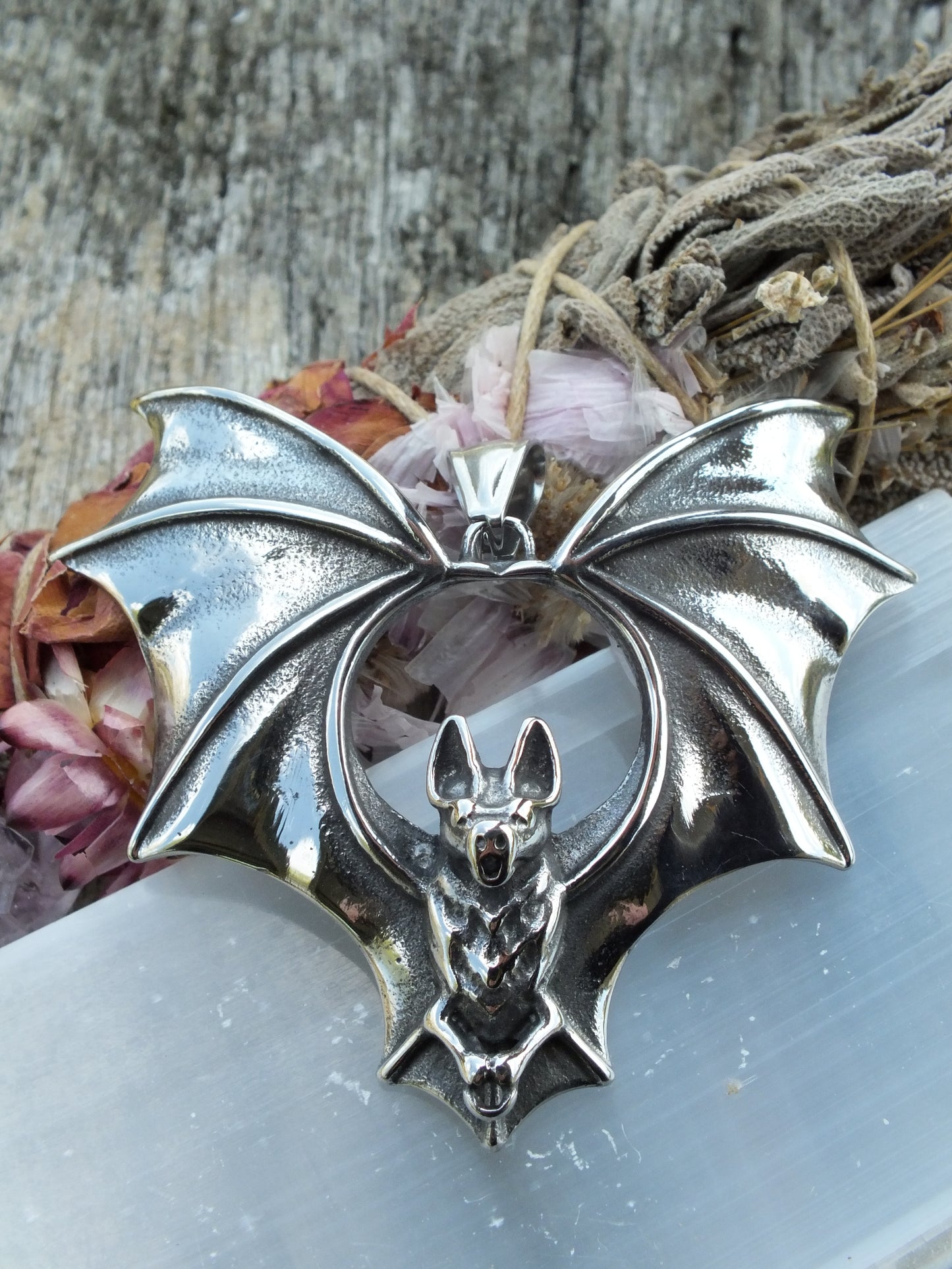 Stainless Steel Bat Pendant (Large)