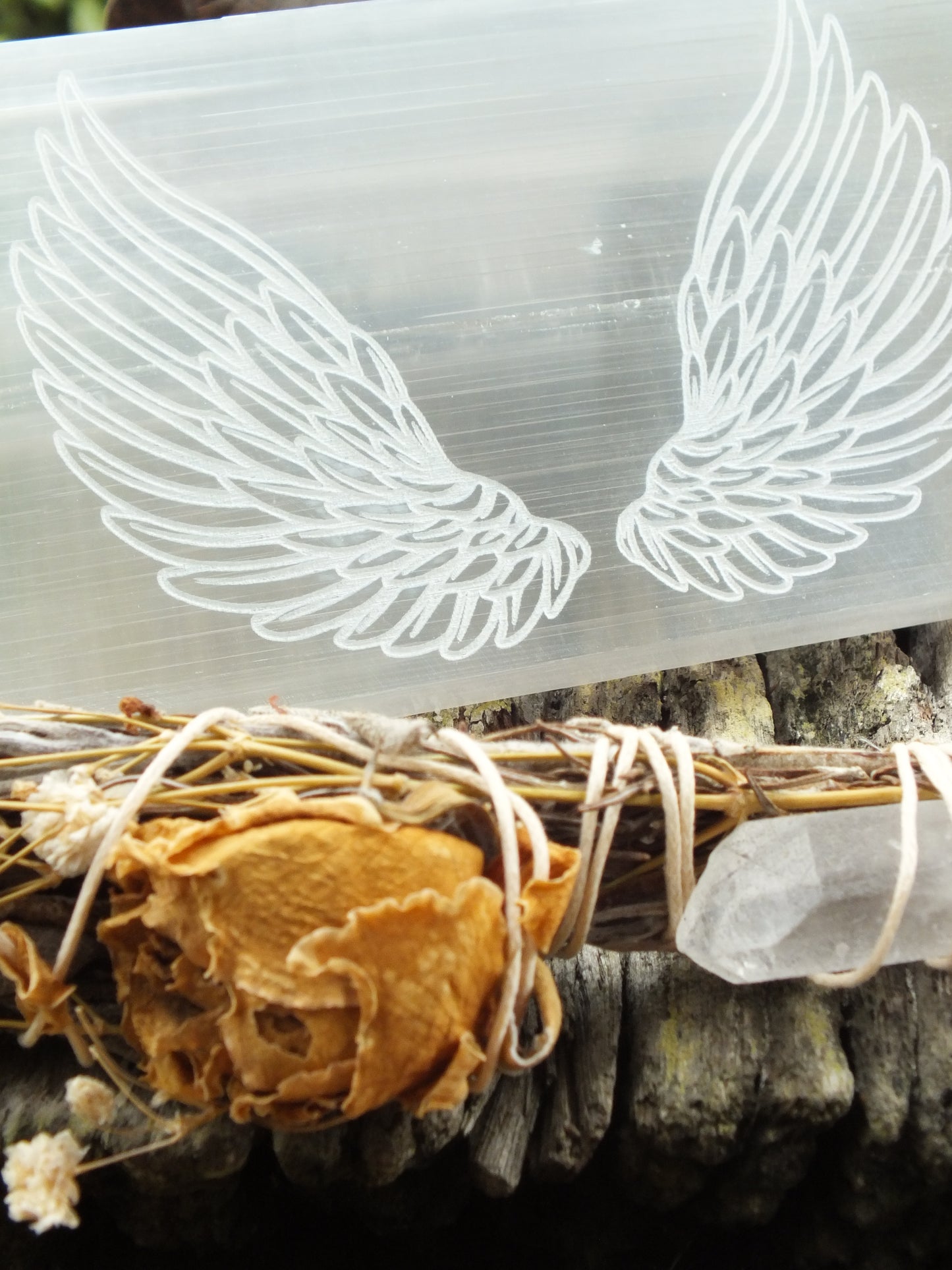 Selenite Angel Wing Charging Plate