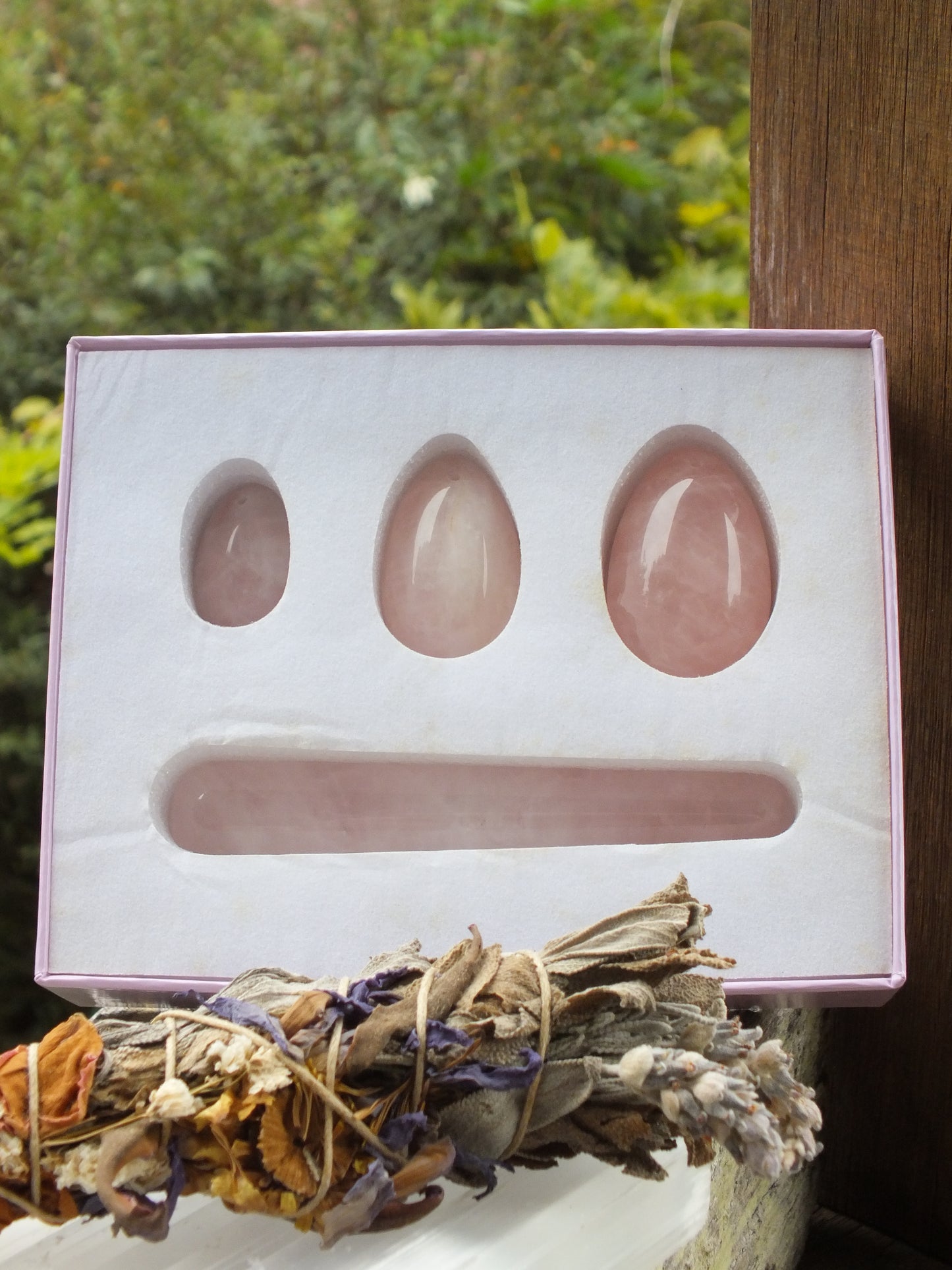 Rose Quartz Yoni Egg Box Set
