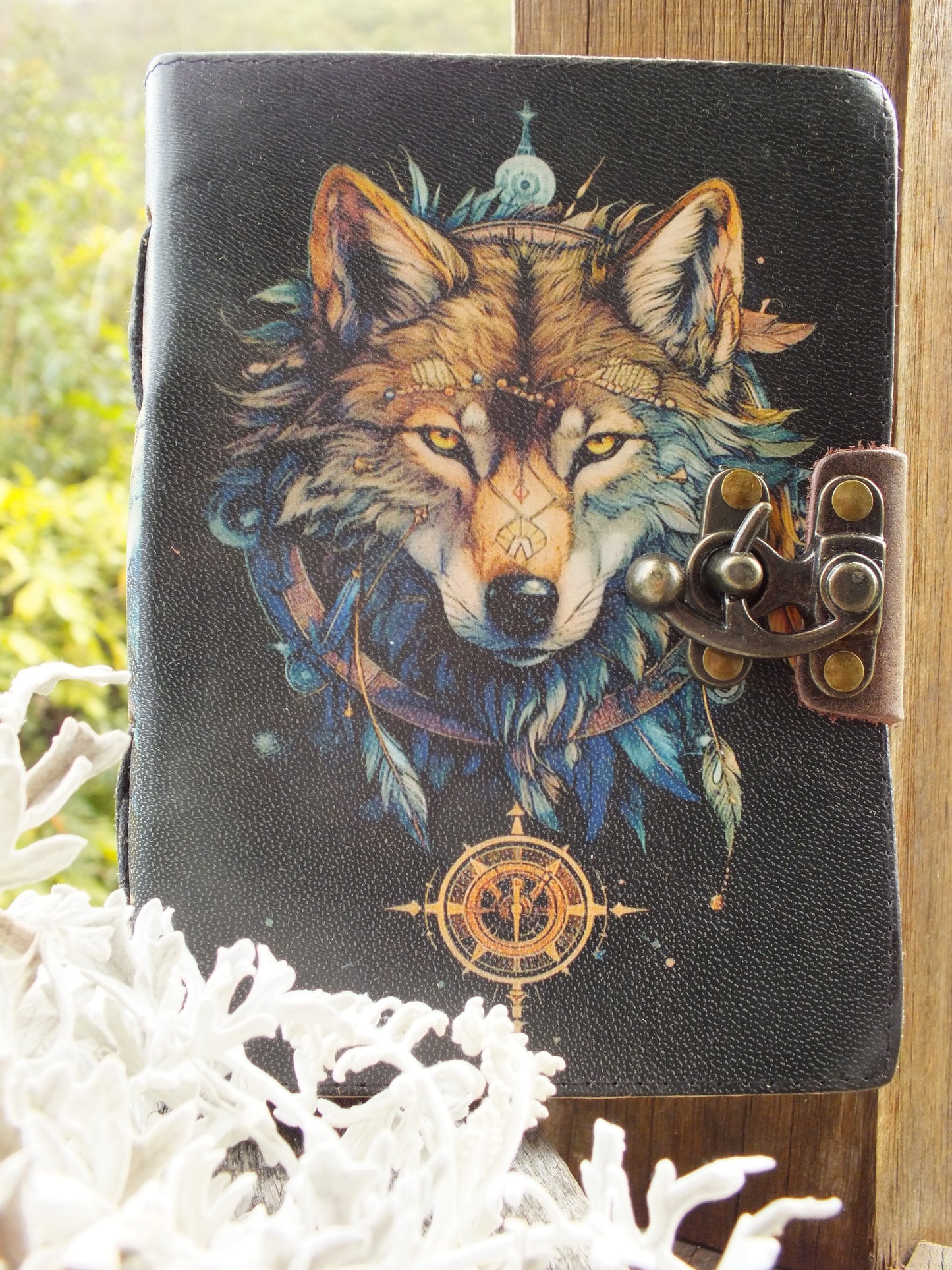 Wolf Design Printed Leather Journal