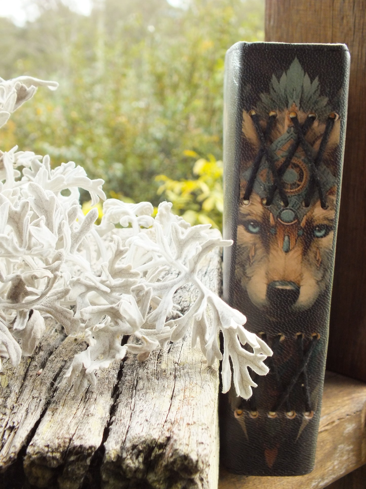 Wolf Design Printed Leather Journal