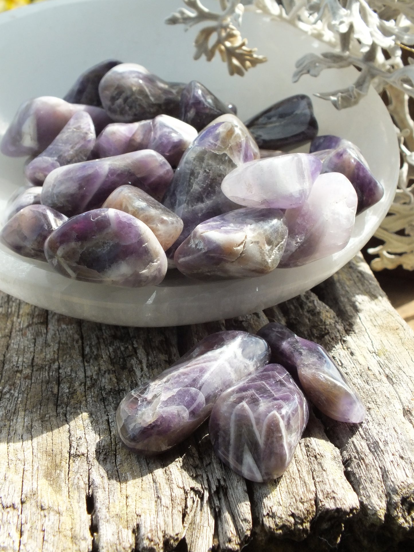 Chevron Amethyst Tumble Stone