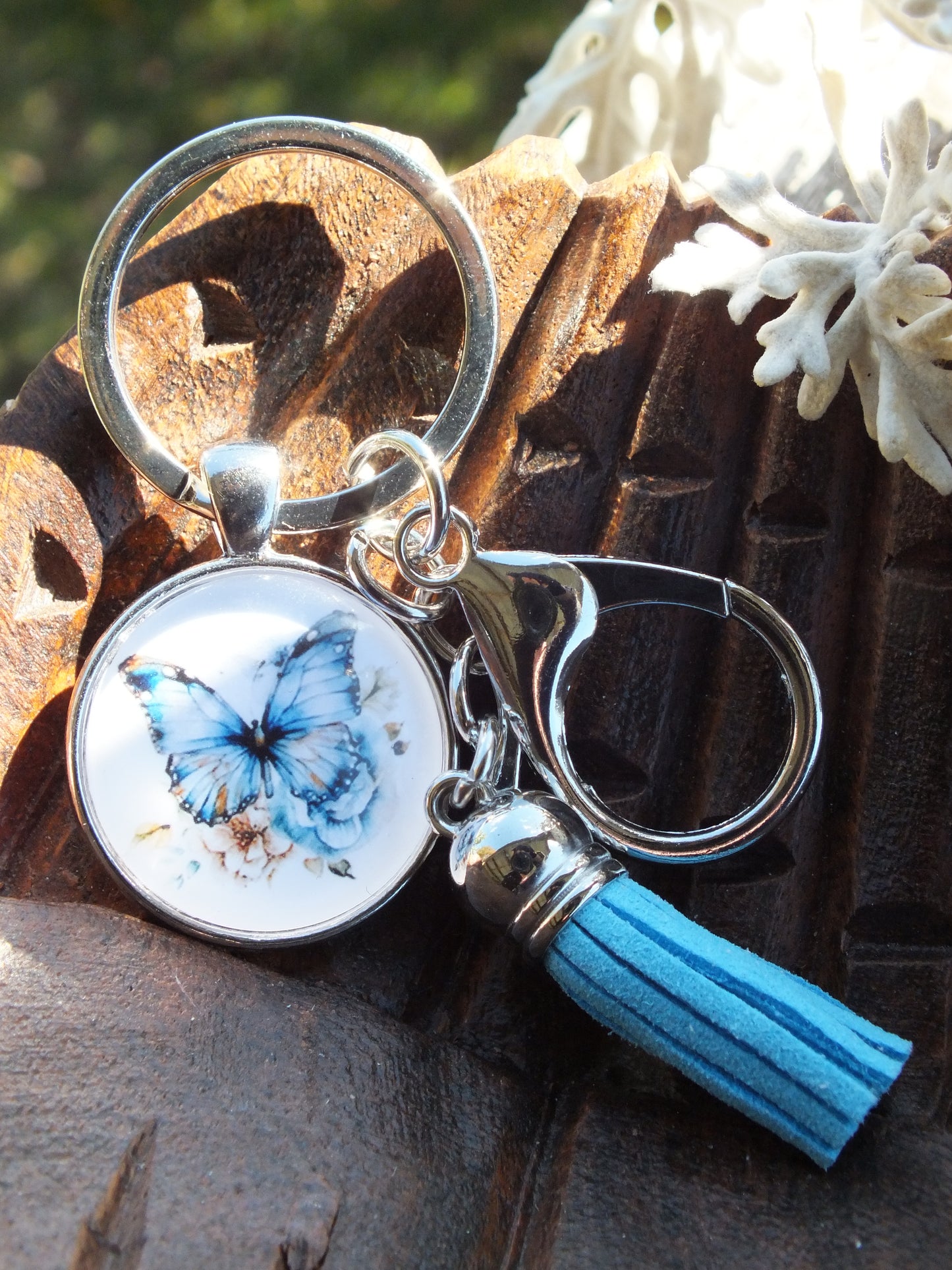 Blue Butterfly Keyring