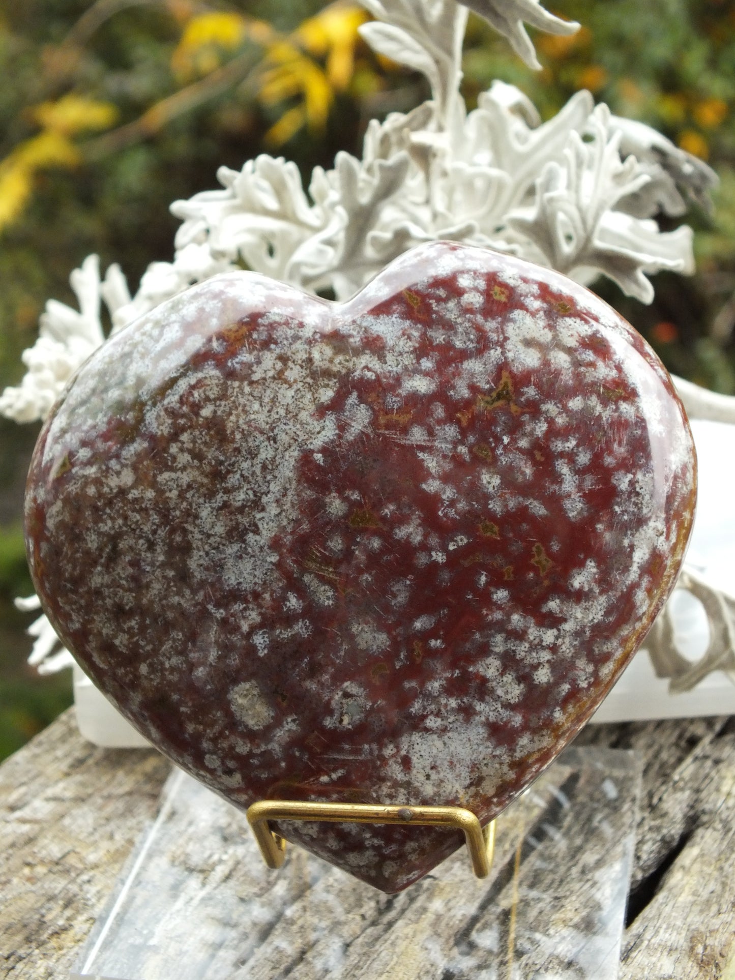 Red Ocean Jasper Puff Heart Large