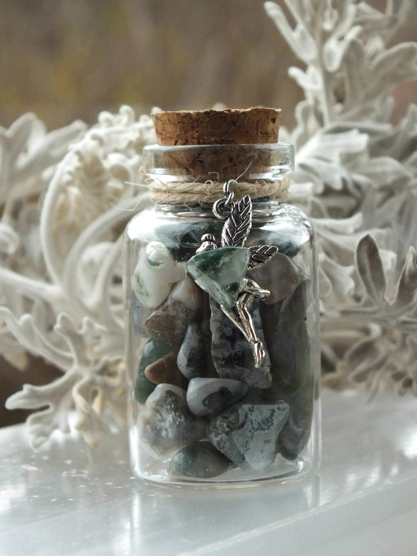 Fairy Wish Bottle - Moss Agate (New Beginnings)