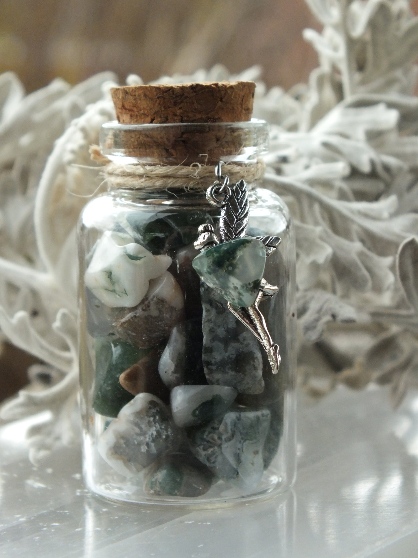 Fairy Wish Bottle - Moss Agate (New Beginnings)