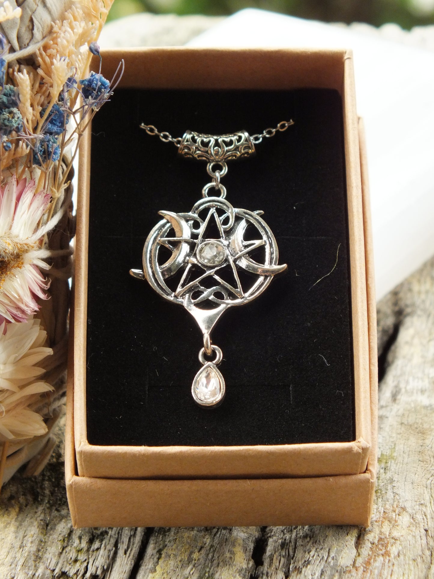 Moon Phase Pentagram Necklace