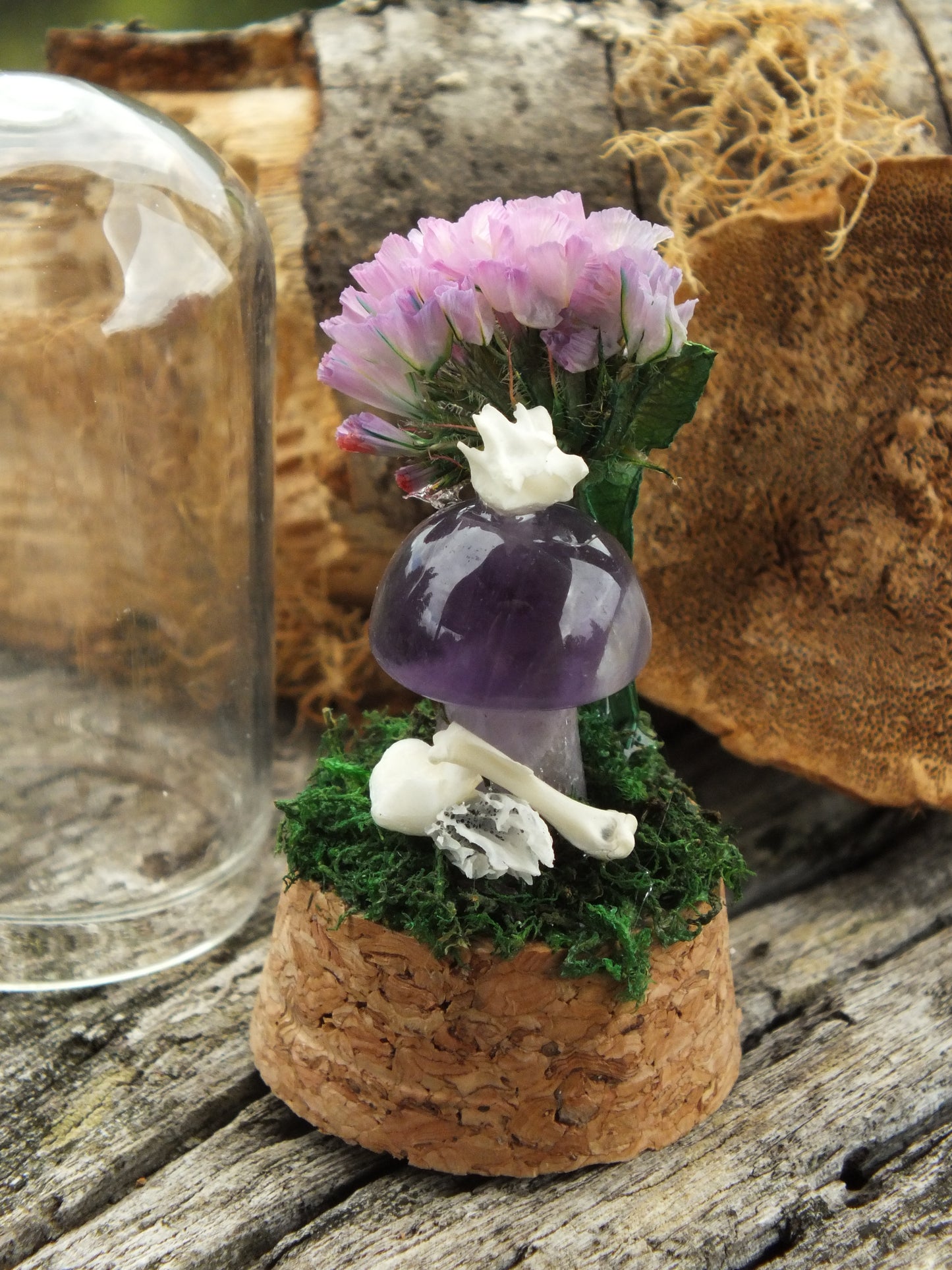 Rat Bones & Amethyst Mushroom Mini Dome