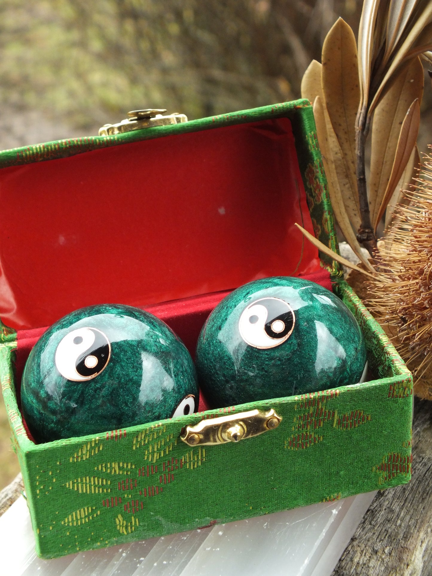 Yin Yang Baoding Balls - Green/Large