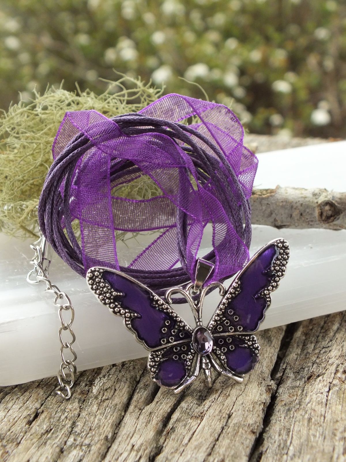Purple Butterfly Choker