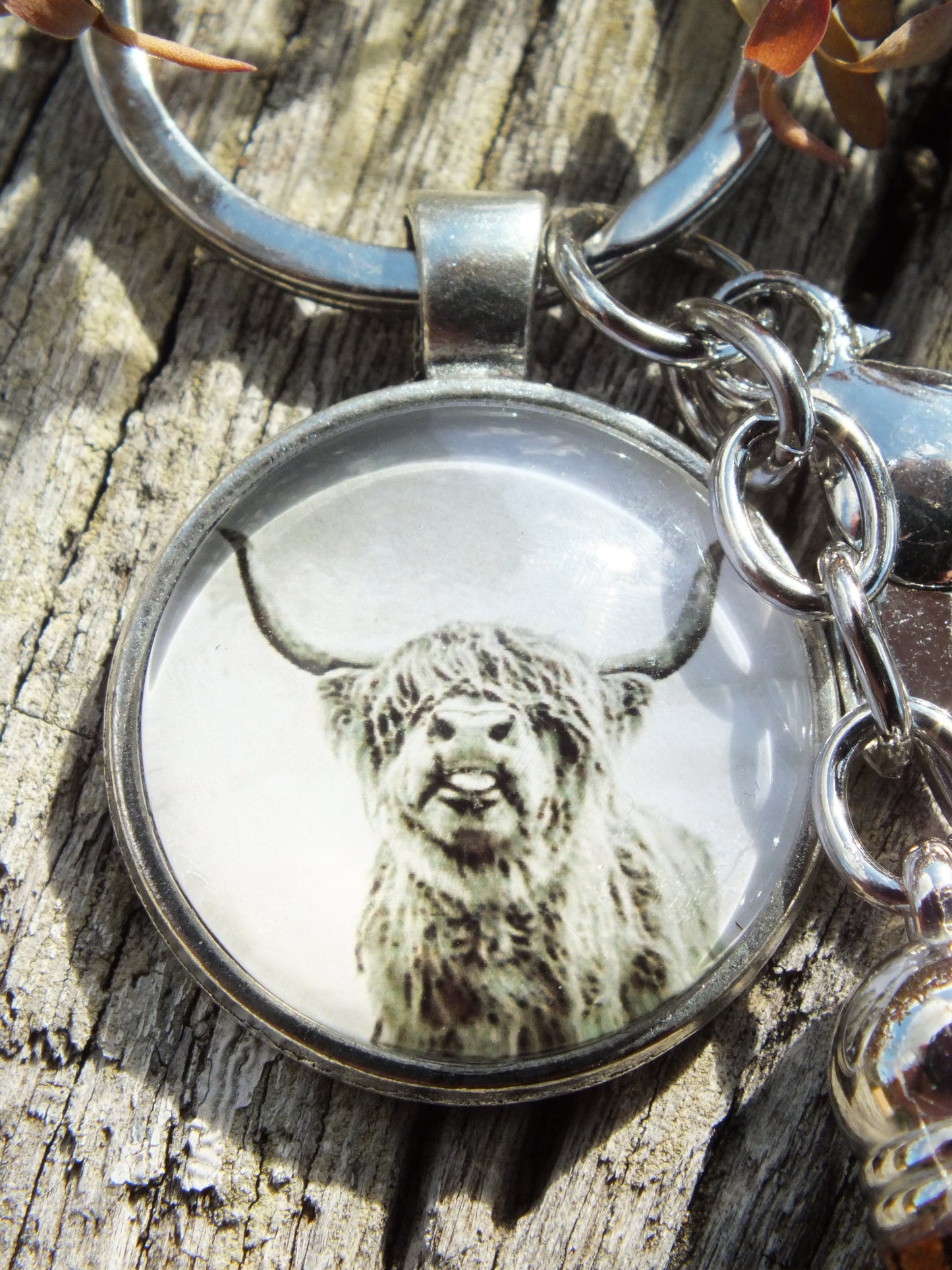"Cheeky Cow" Highland Cattle Tassel Keyring