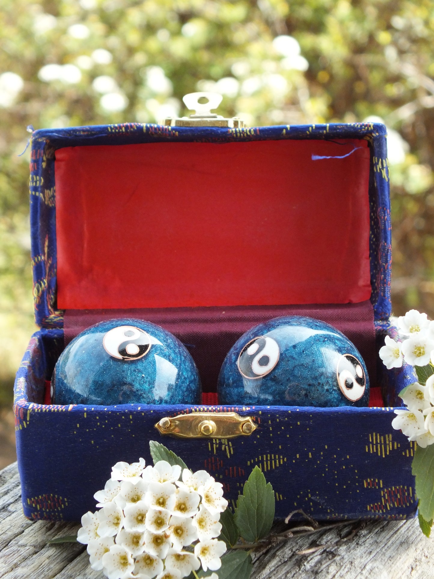 Yin Yang Baoding Balls - Blue/Small