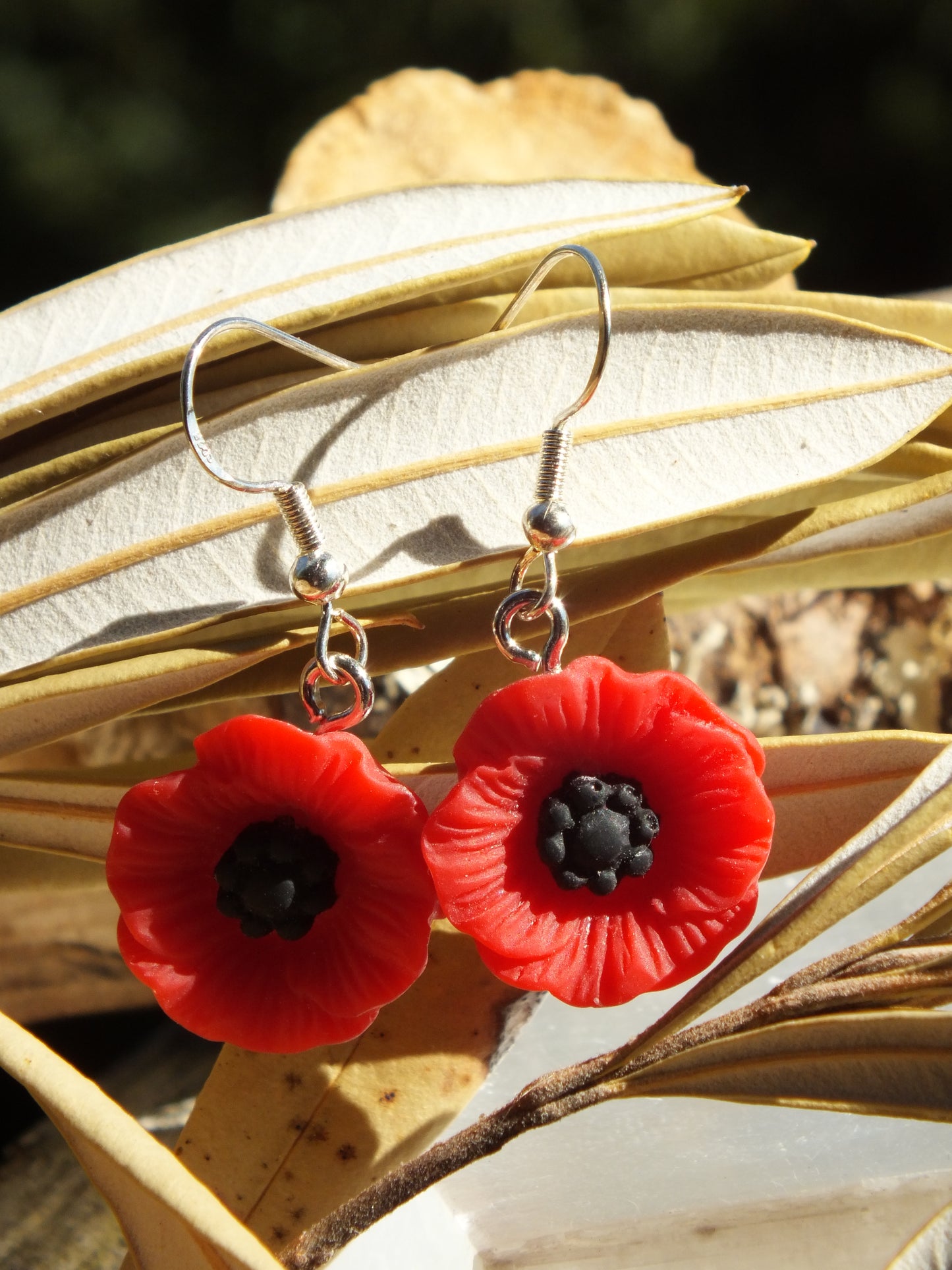 Resin Poppy Earrings
