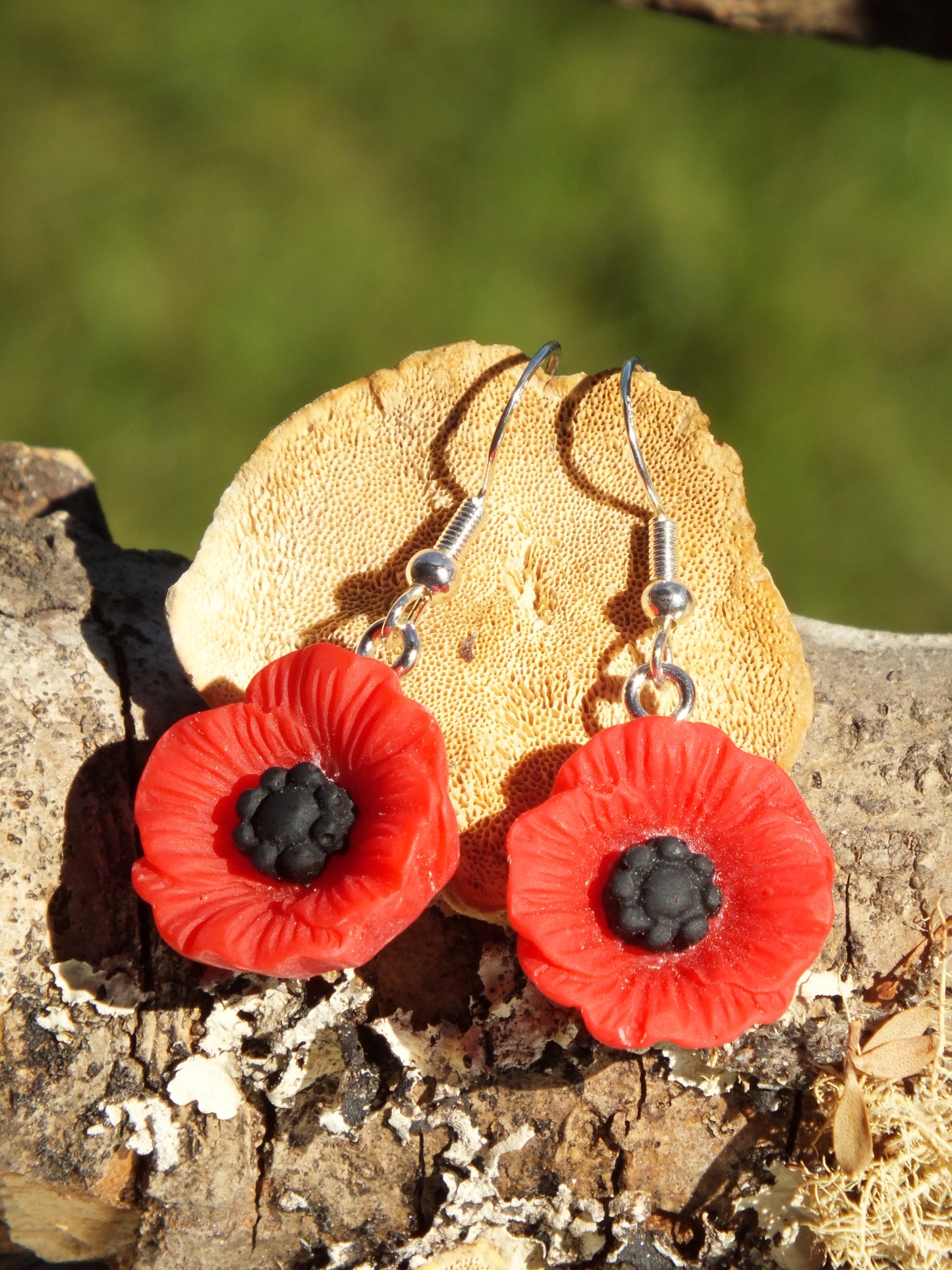 Resin Poppy Earrings