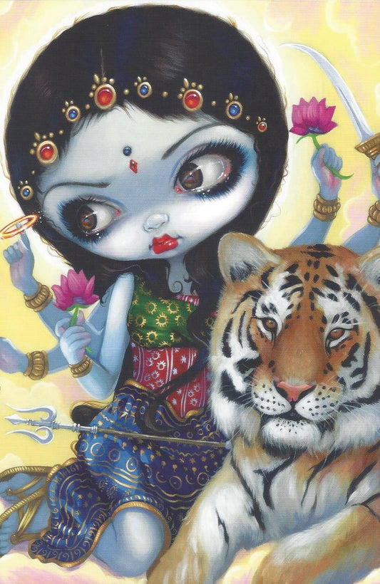 Durga & The Tiger Greeting Card