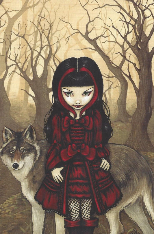 Red Riding Hood In Autumn Greeting Card