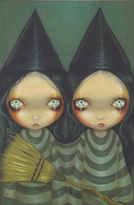 Siamese Witch Twins Greeting Card