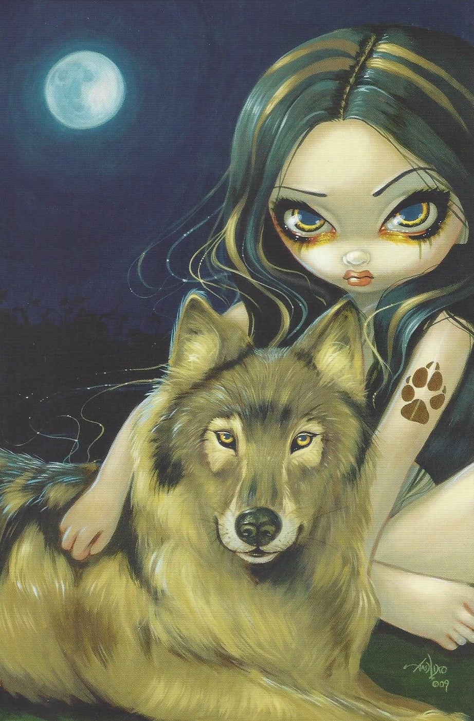 Wolf Moon Greeting Card