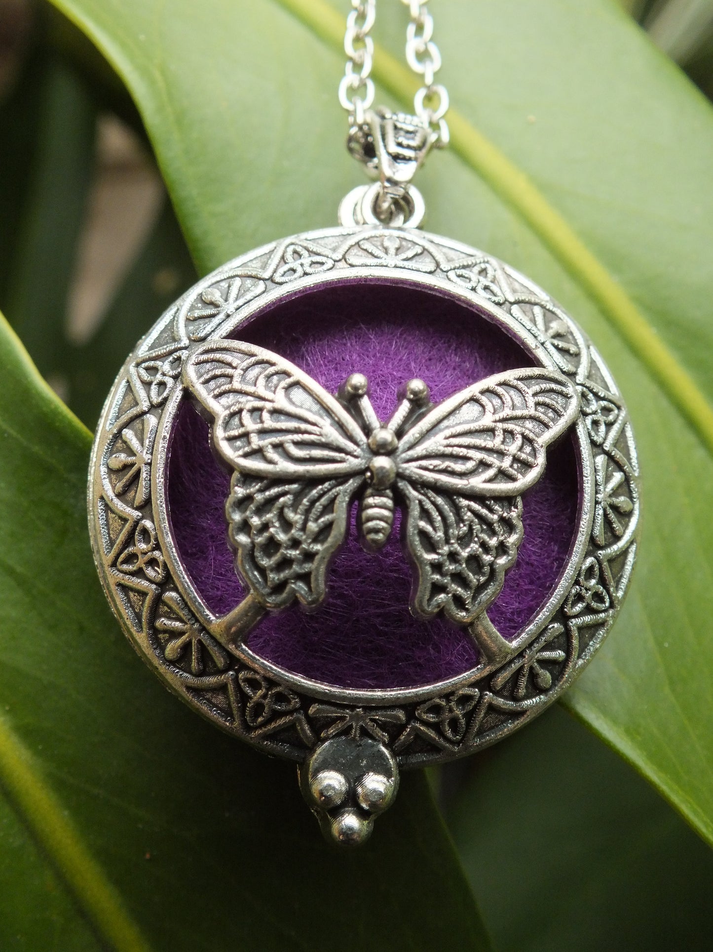 Purple Butterfly Diffuser Locket