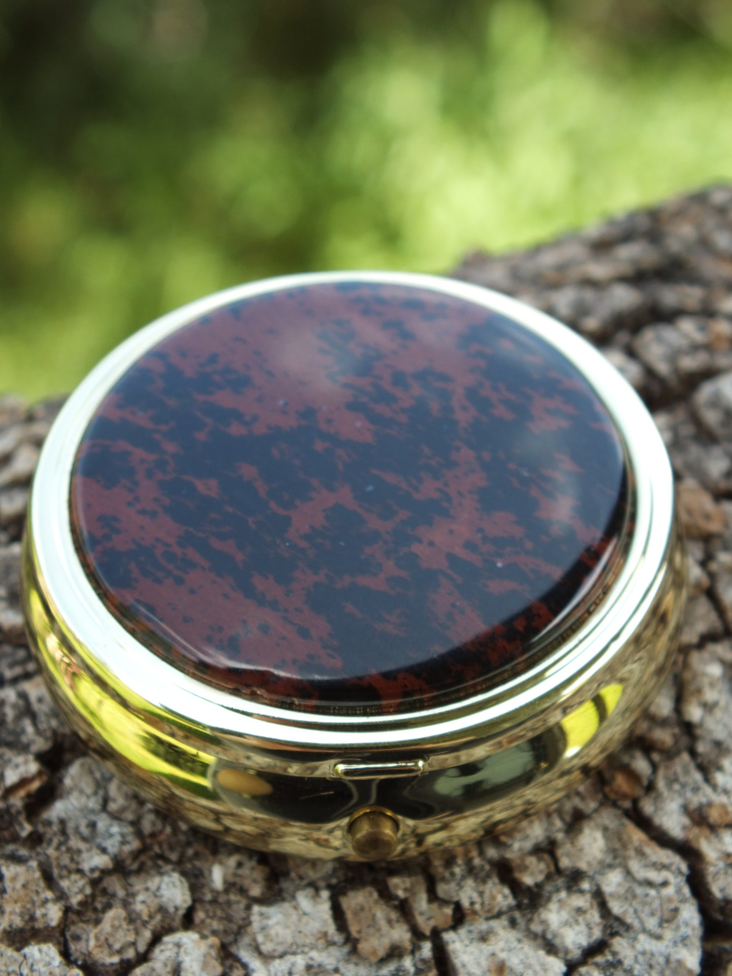 Mahogany Obsidian Pill Box