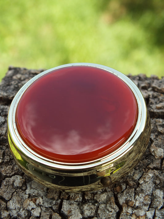 Red Agate Pill Box