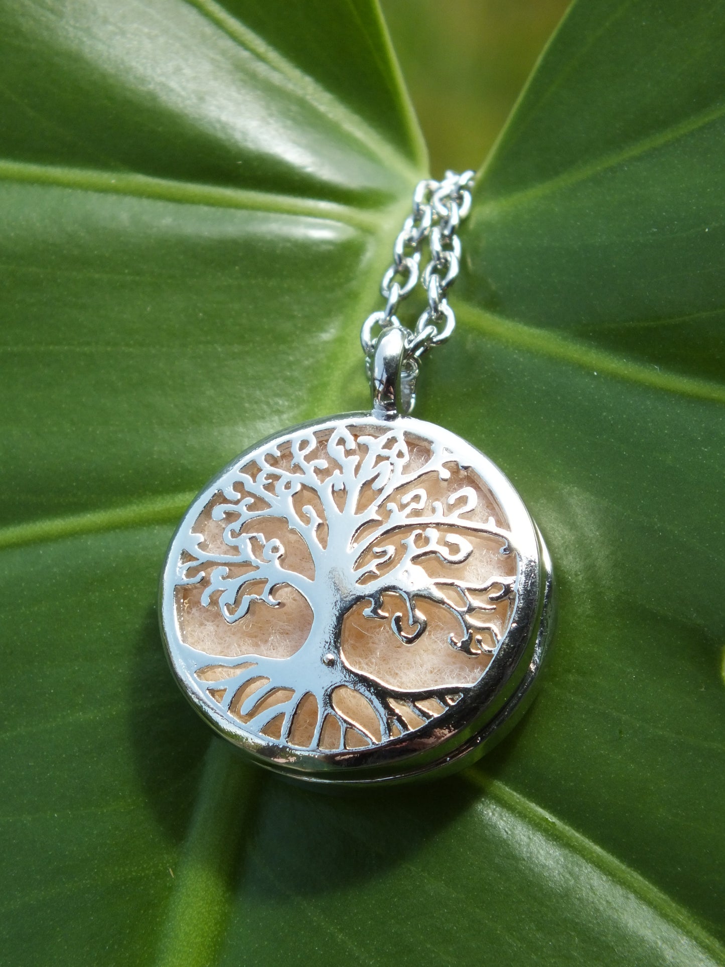 Cream Tree Of Life Diffuser Locket