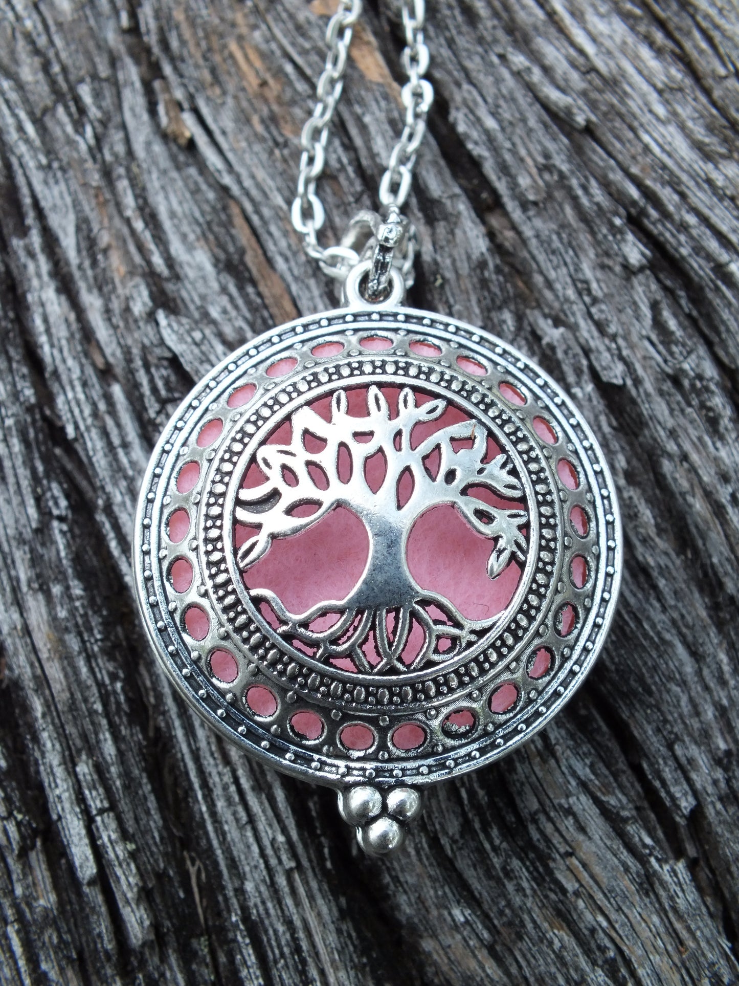 Pink Tree Of Life Diffuser Locket
