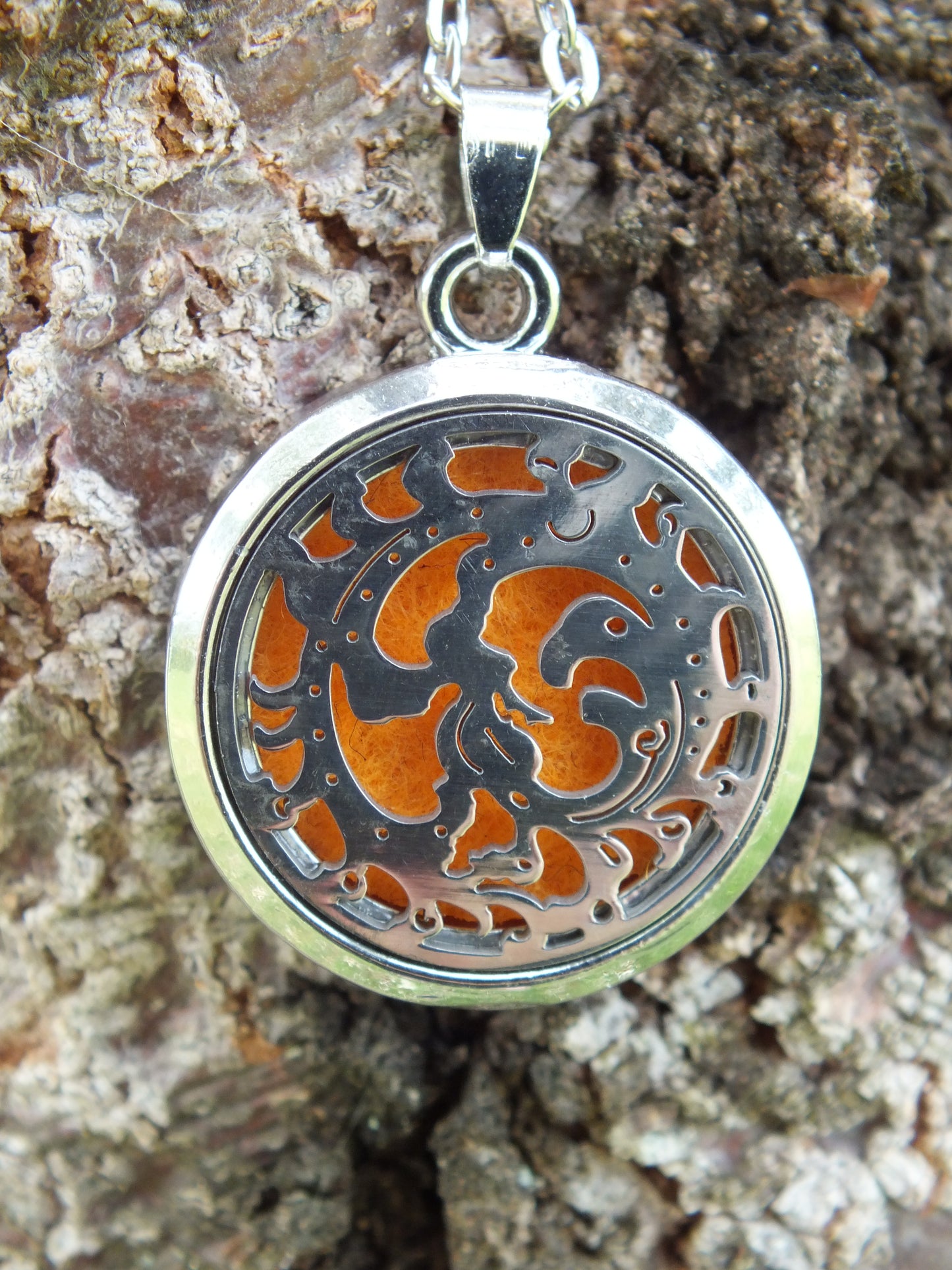 Orange Sun Mandala Diffuser Locket