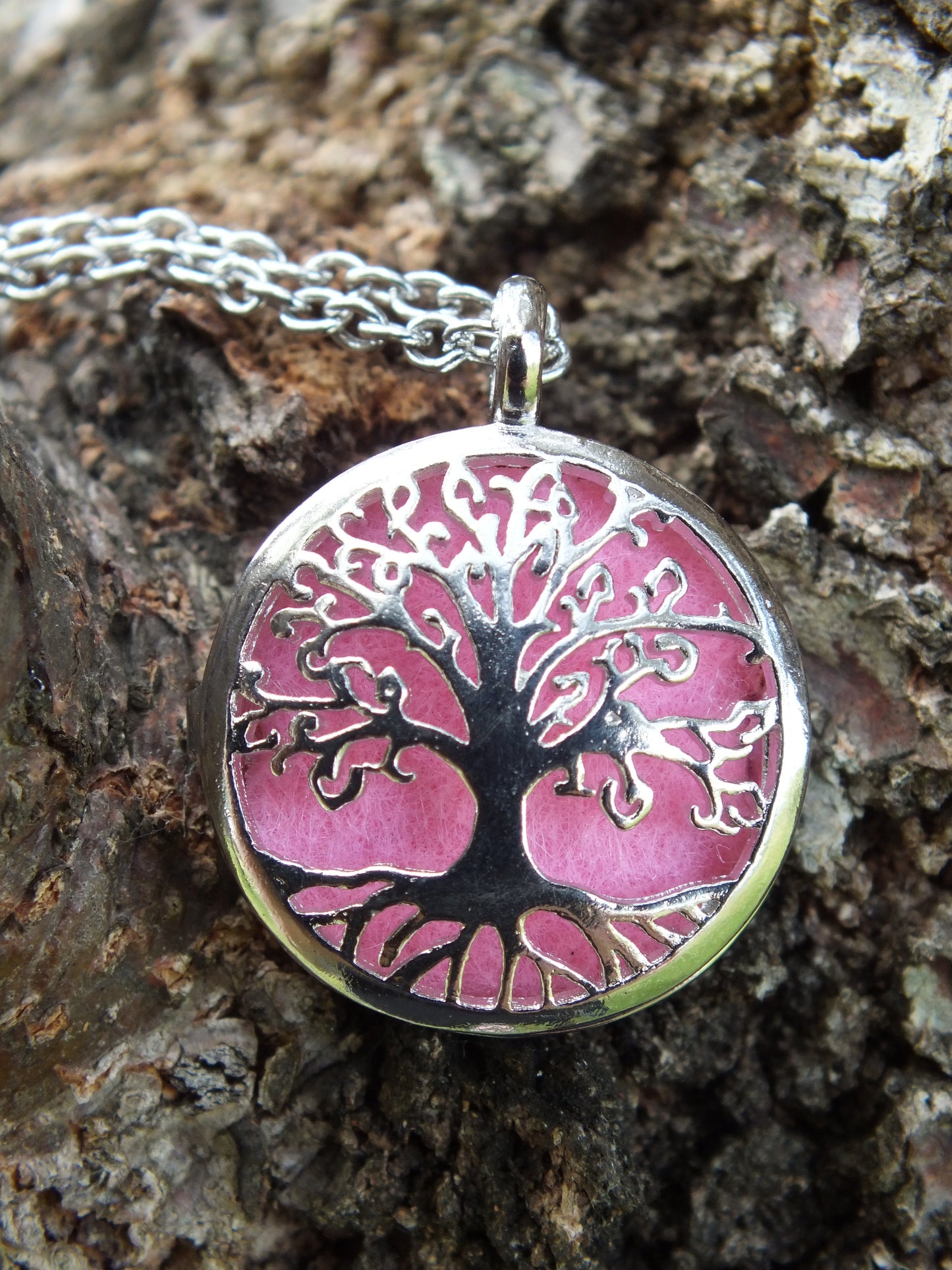 Pink Tree Of Life Diffuser Locket